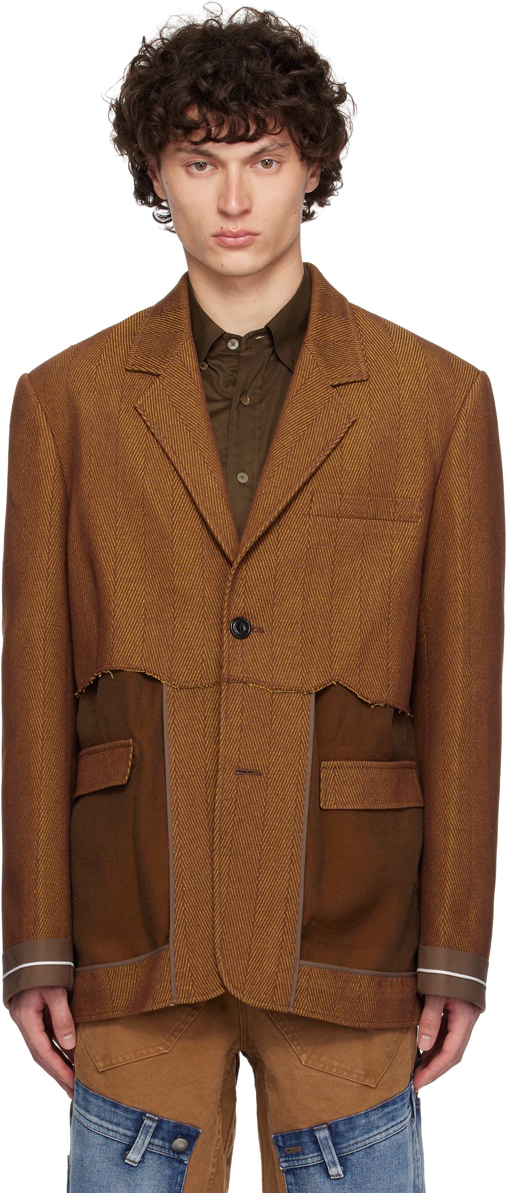 Brown Inside Out Sheer Blazer