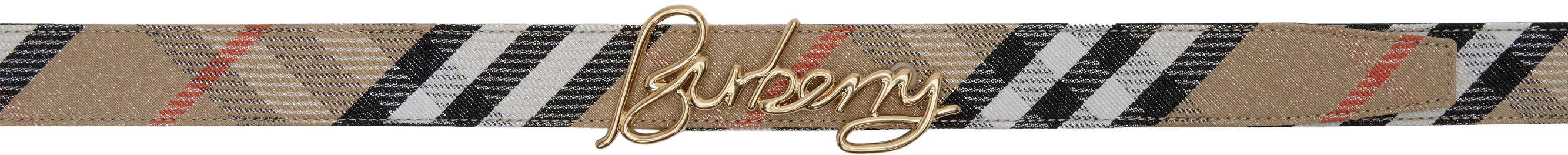 Burberry Beige Check Signature Reversible Belt