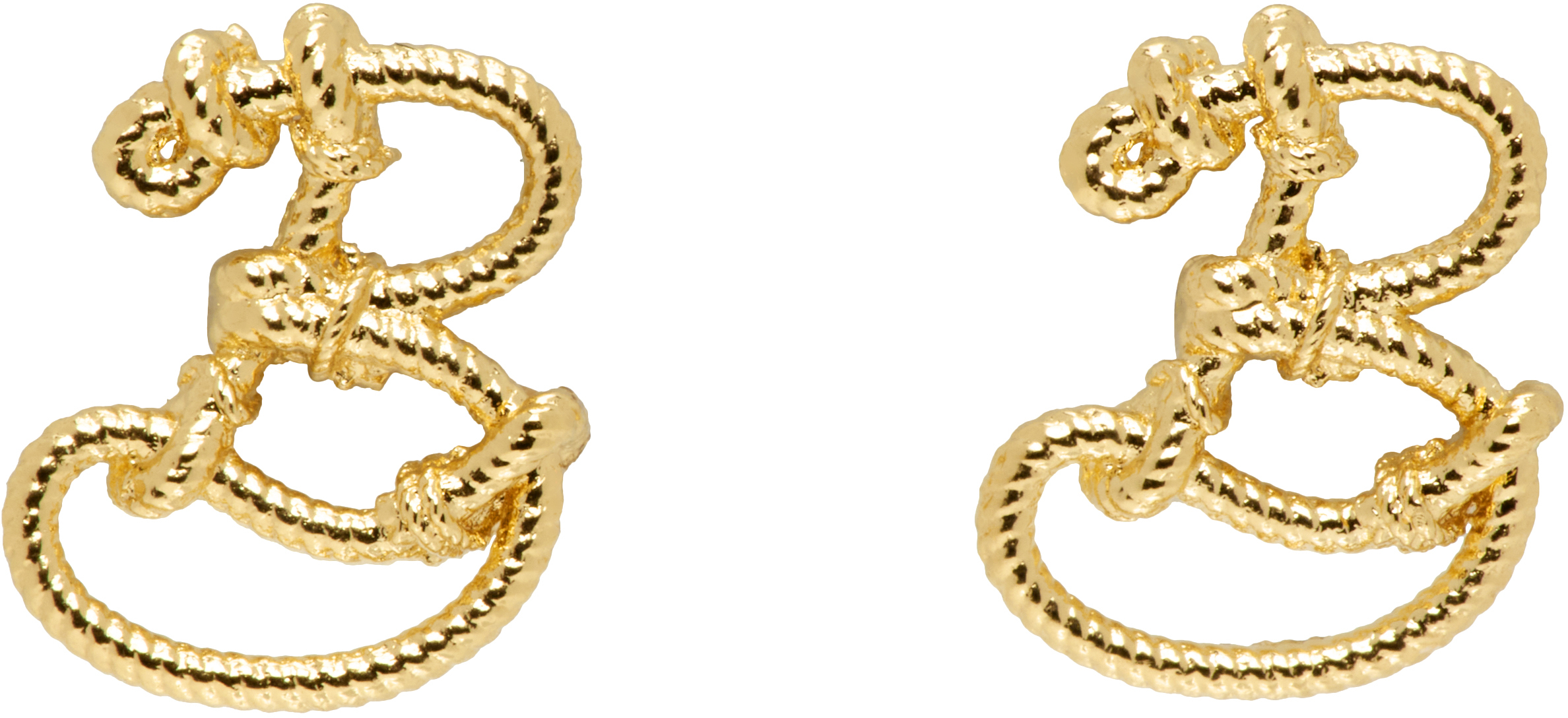 Gold Small Nautical Knot Stud Earrings