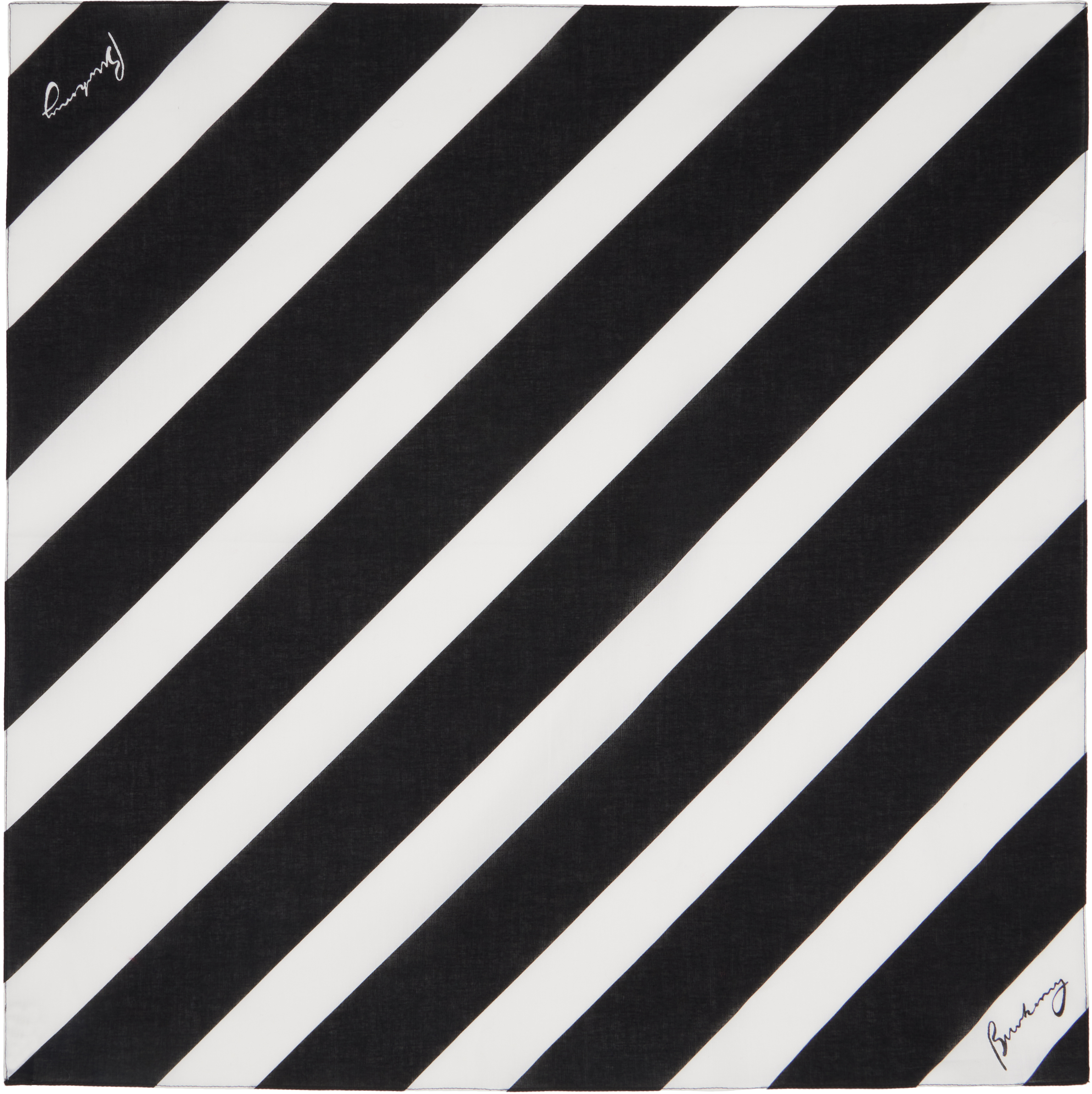 Black & White Striped Cotton Scarf