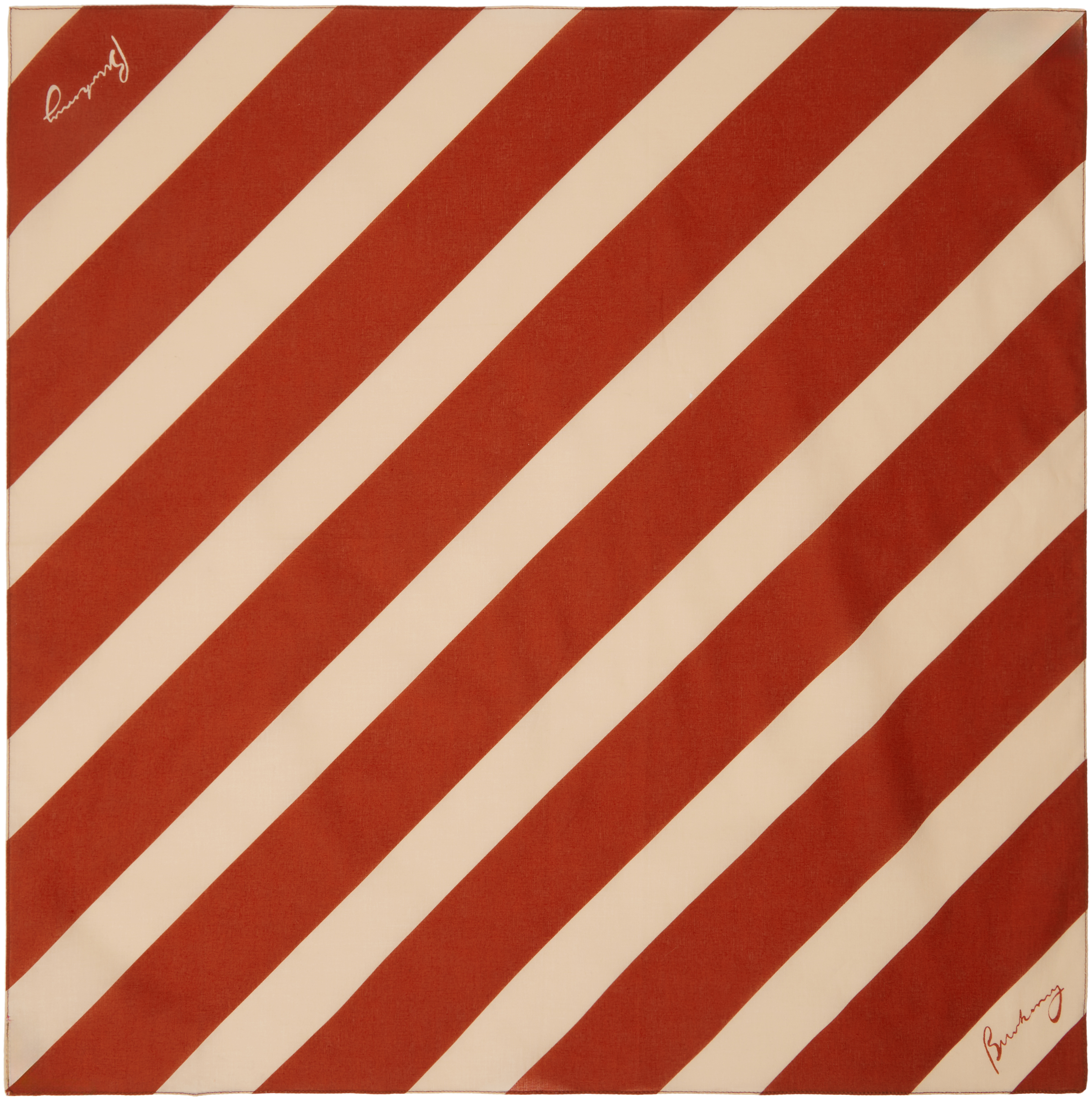 Burberry: Orange Beige Striped Cotton Scarf SSENSE