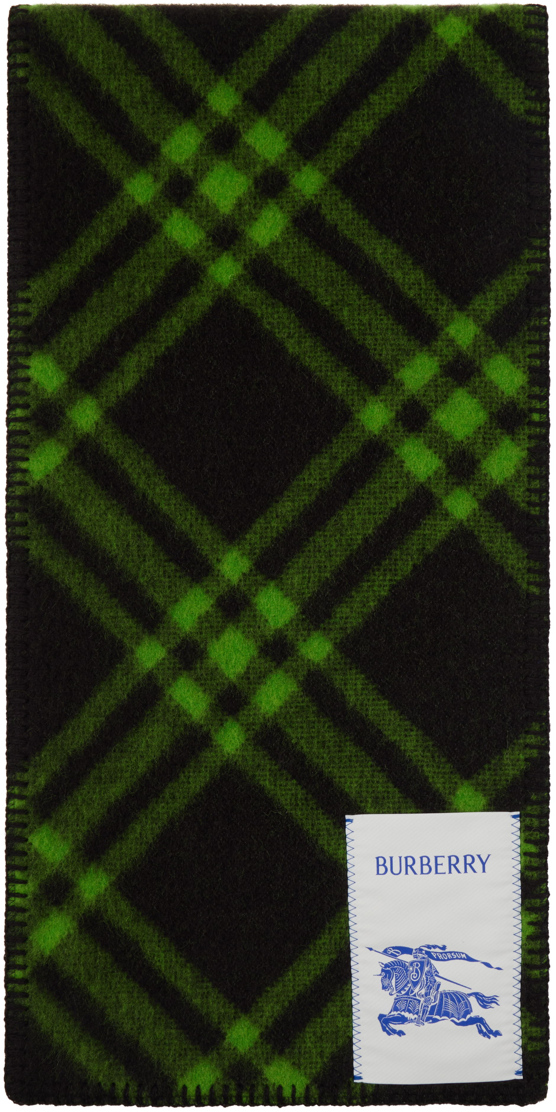 Green Check Wool Scarf