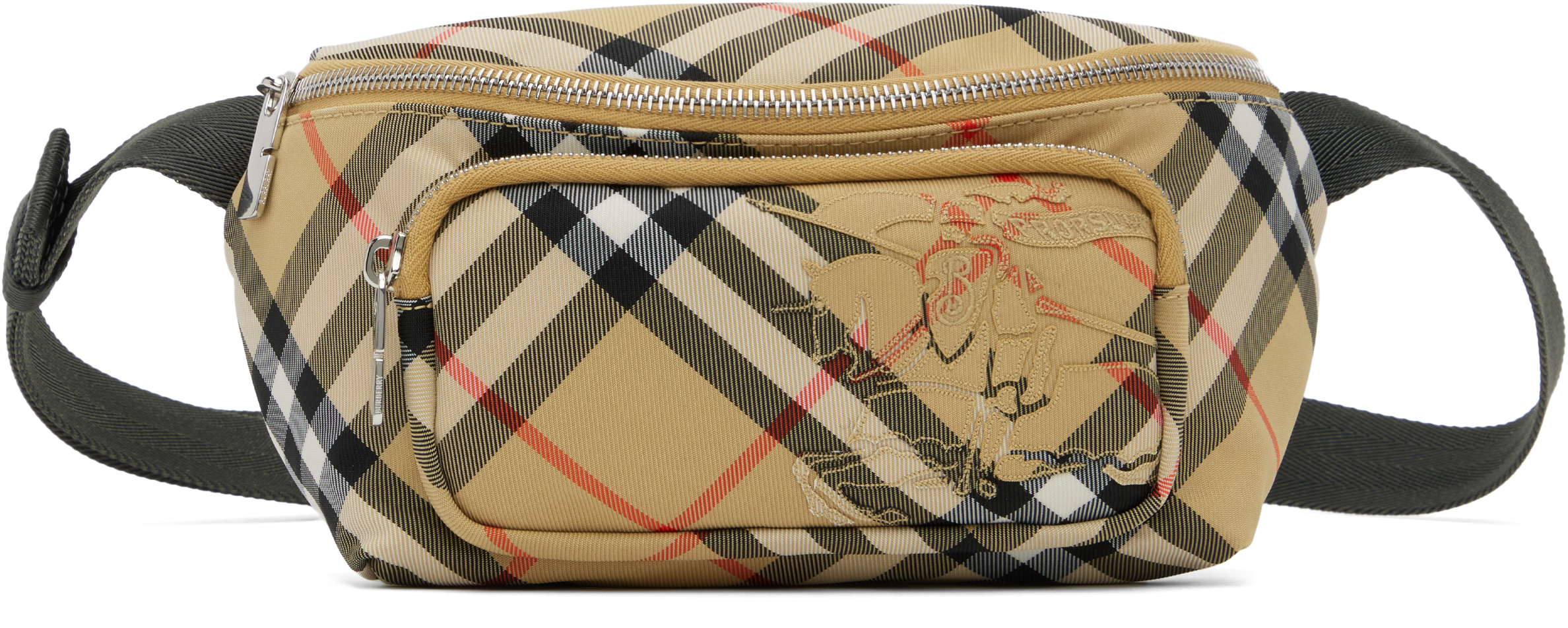 Beige Small Check Belt Bag