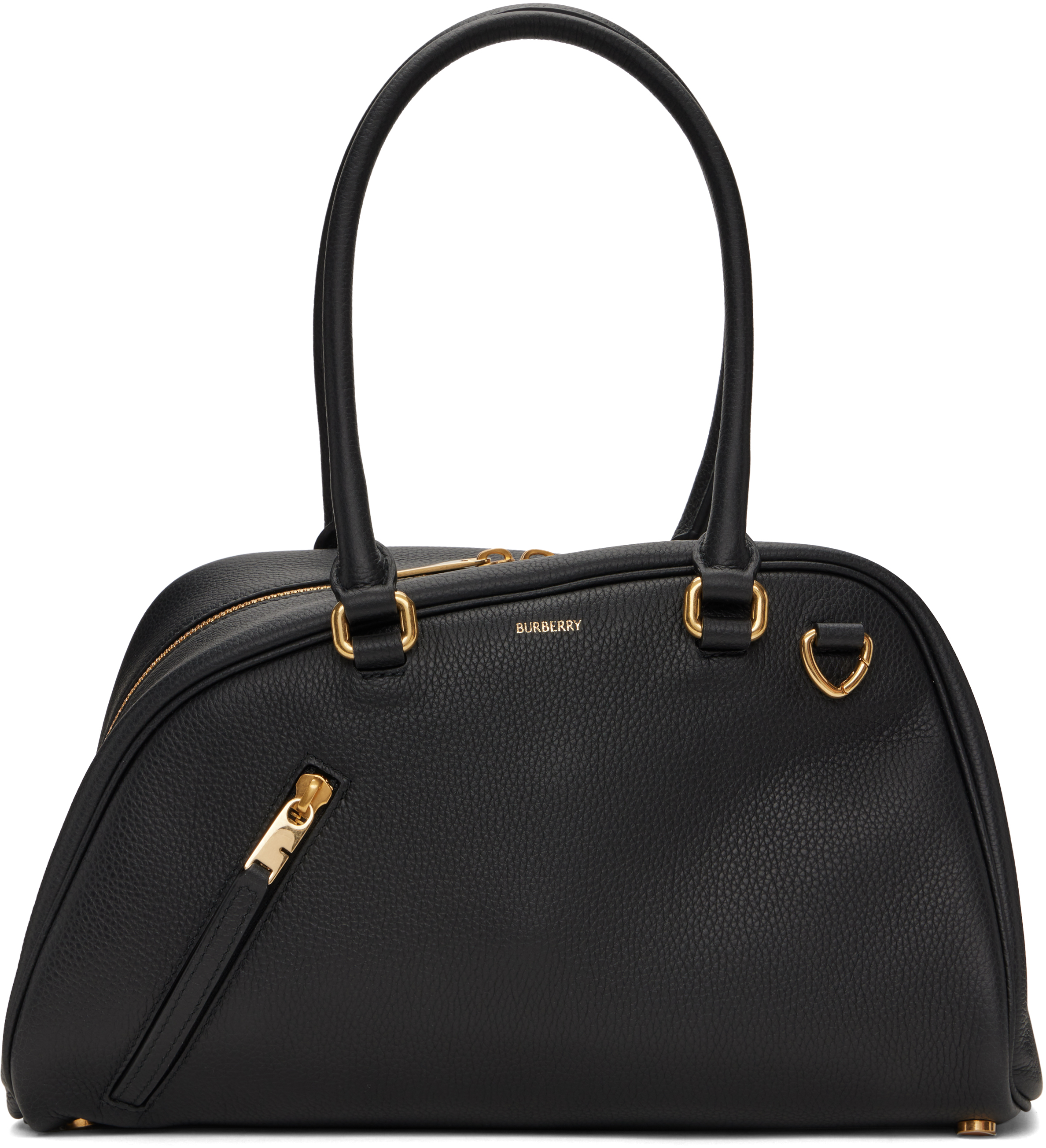 Shop Burberry Black Small Shield Twin Bowling Bag