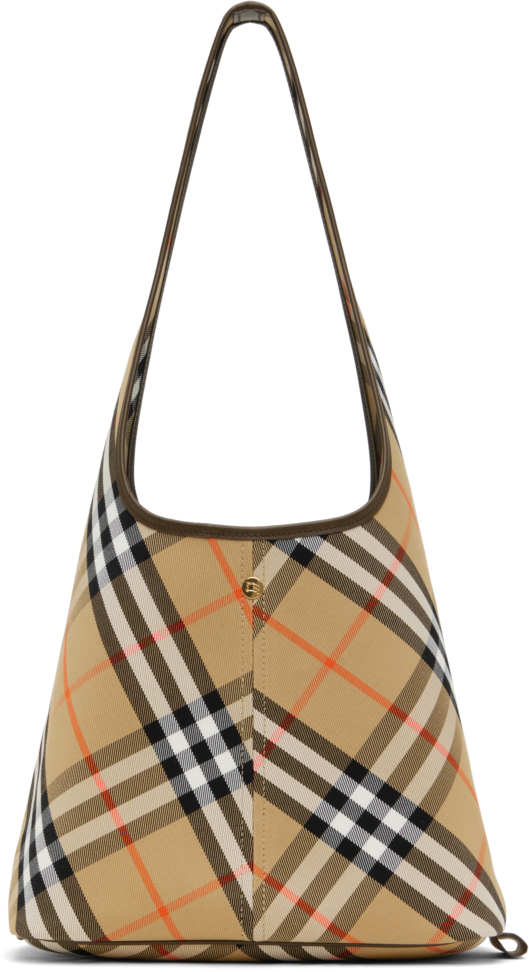 BURBERRY BEIGE SMALL CHECK SHOULDER BAG