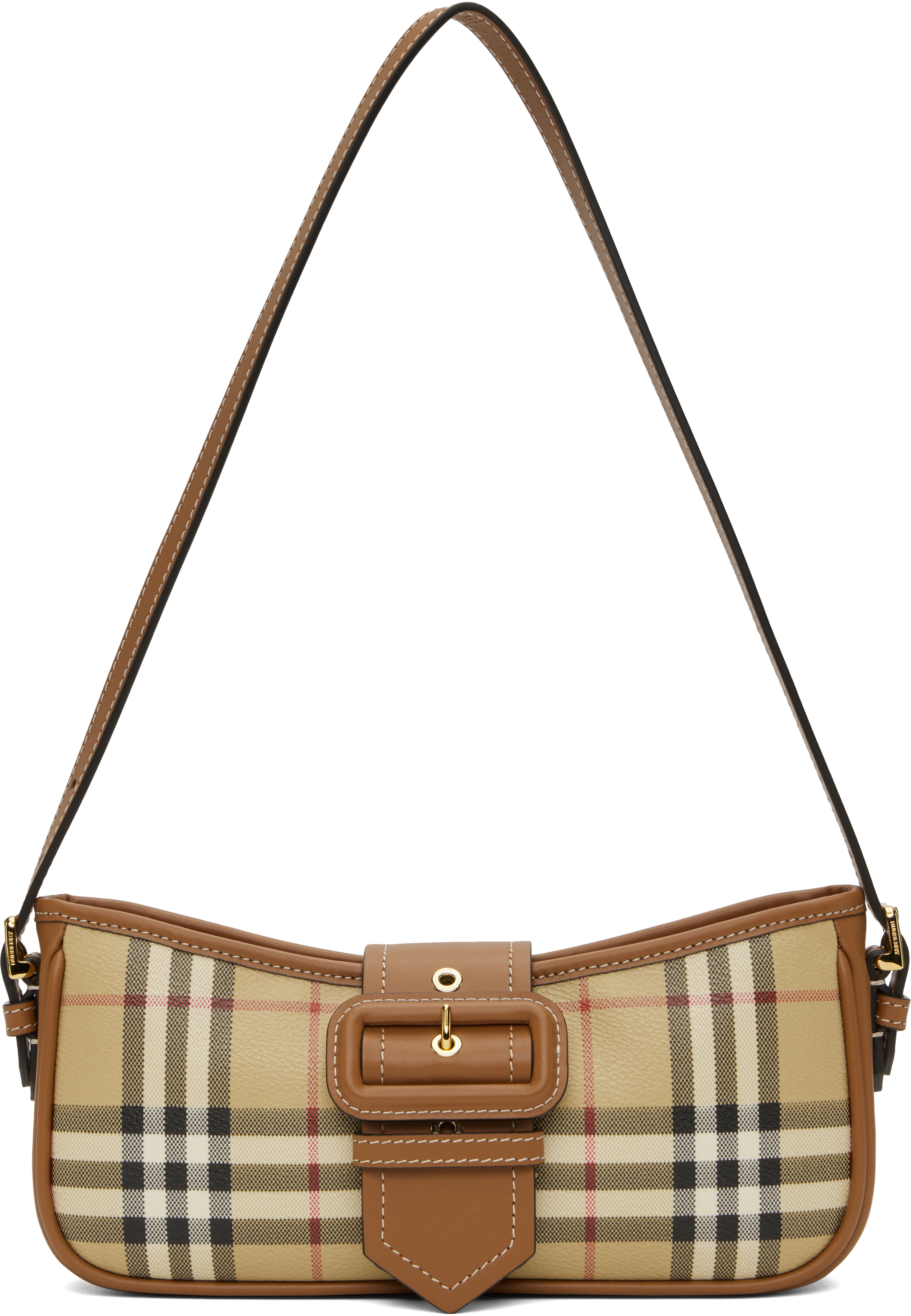 Beige Check Sling Bag