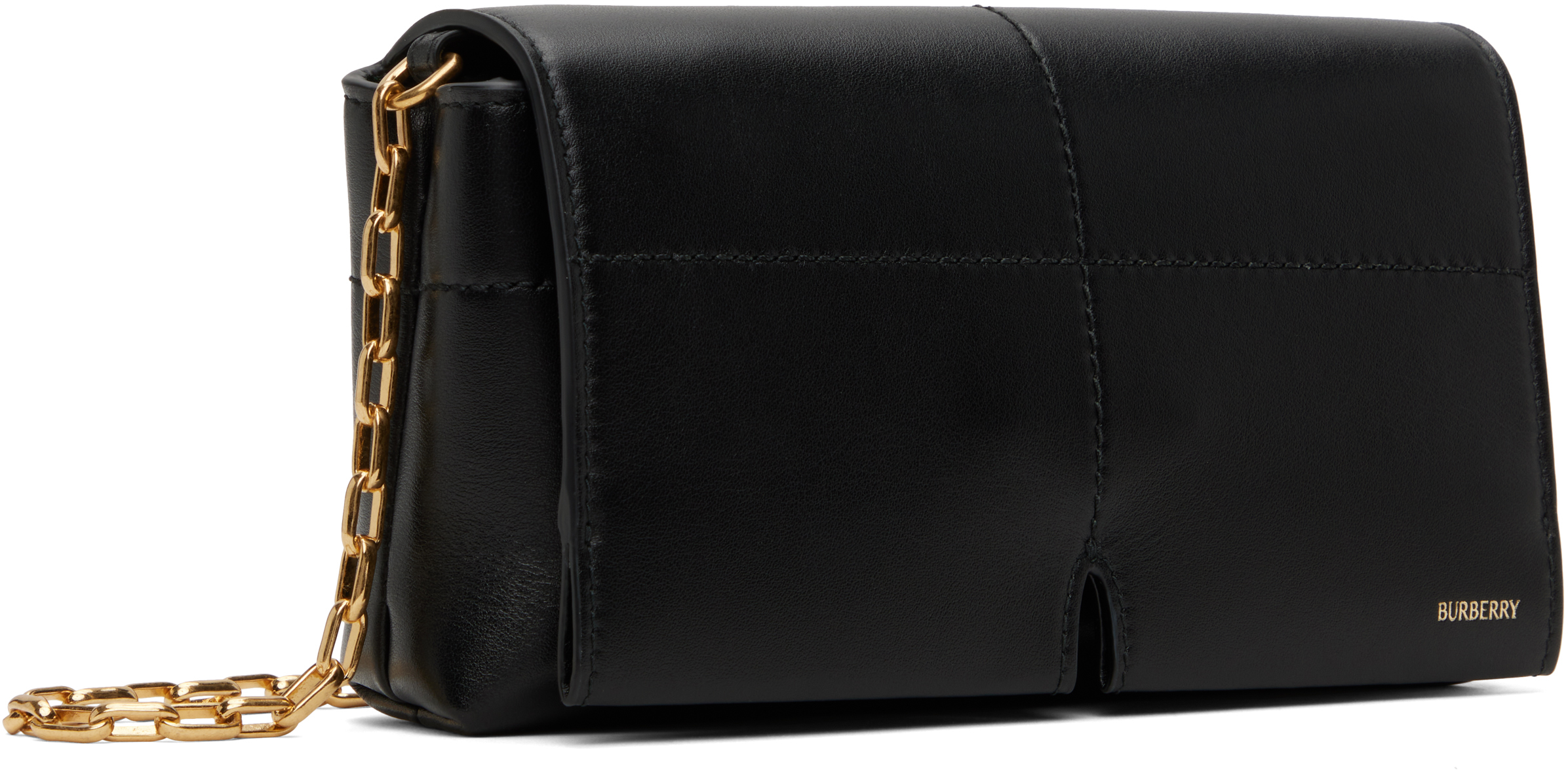 Burberry Snip Chain Shoulder Bag In Black