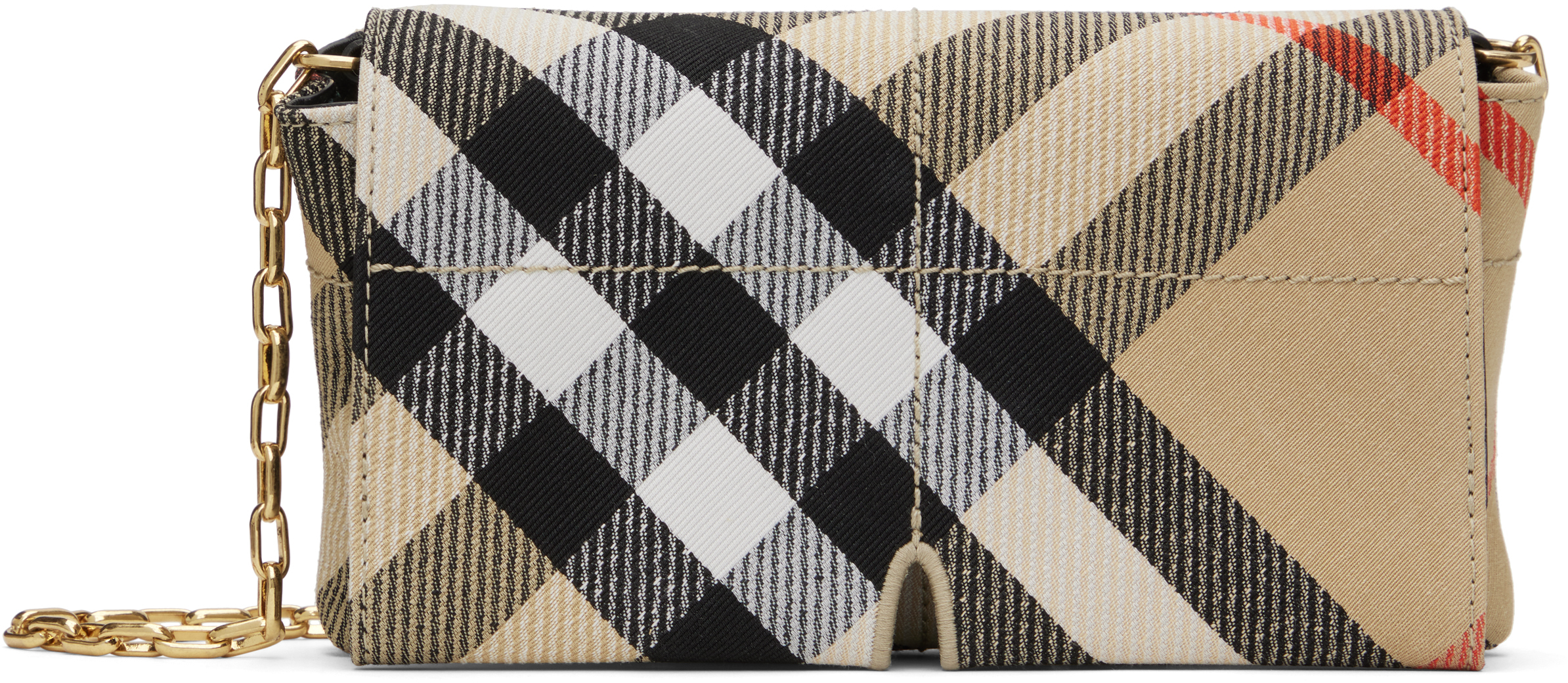 【BURBERRY】ベージュ ミニ Snip チェーンバッグ、セレブ愛用 Burberry: ベージュ ミニ Snip チェーンバッグ | SSENSE 日本