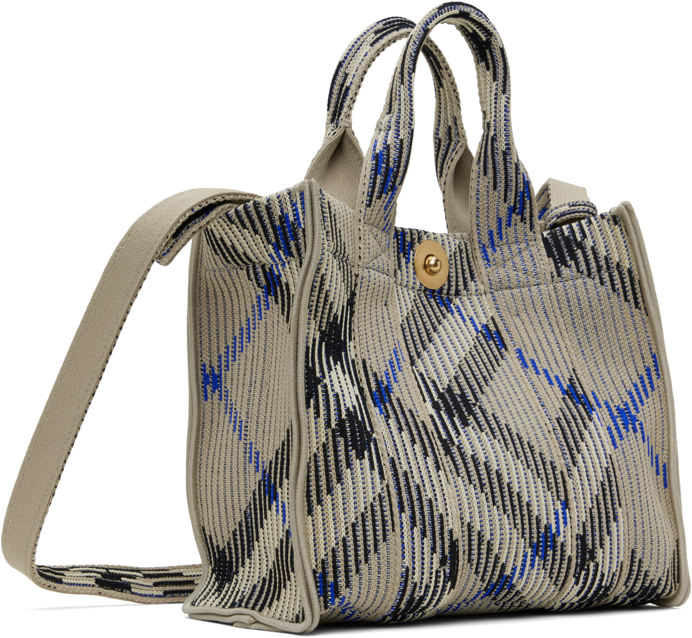 Burberry Embroidered Fabric Check Mini Handbag In Lichen