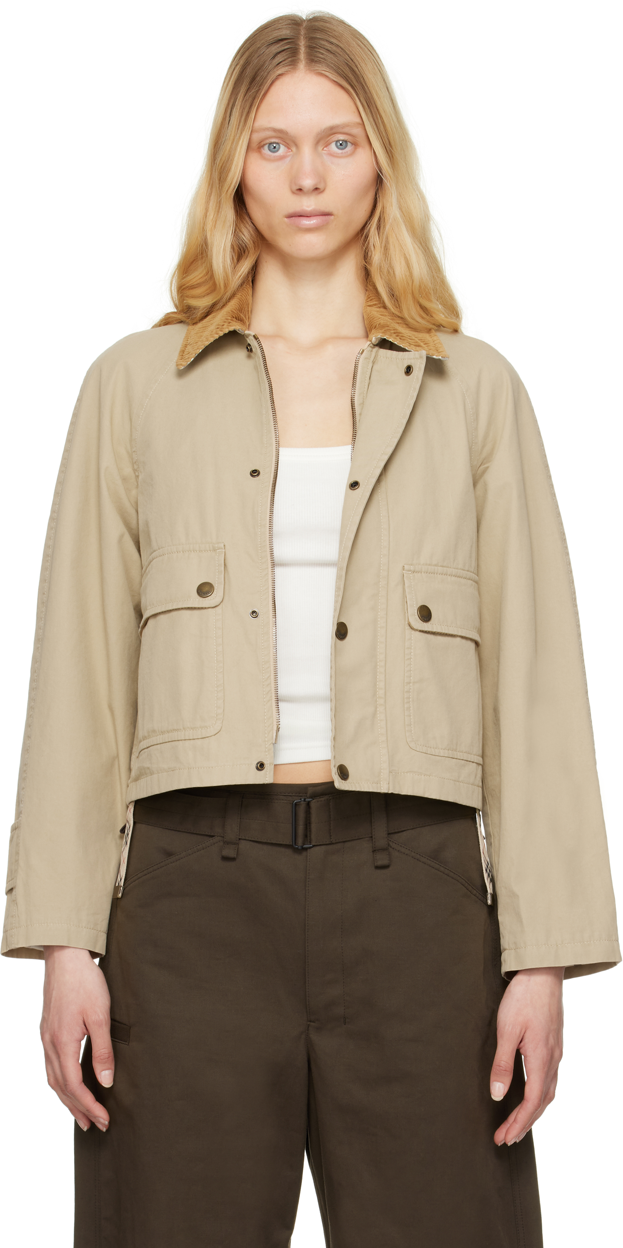 Beige Cotton Field Jacket