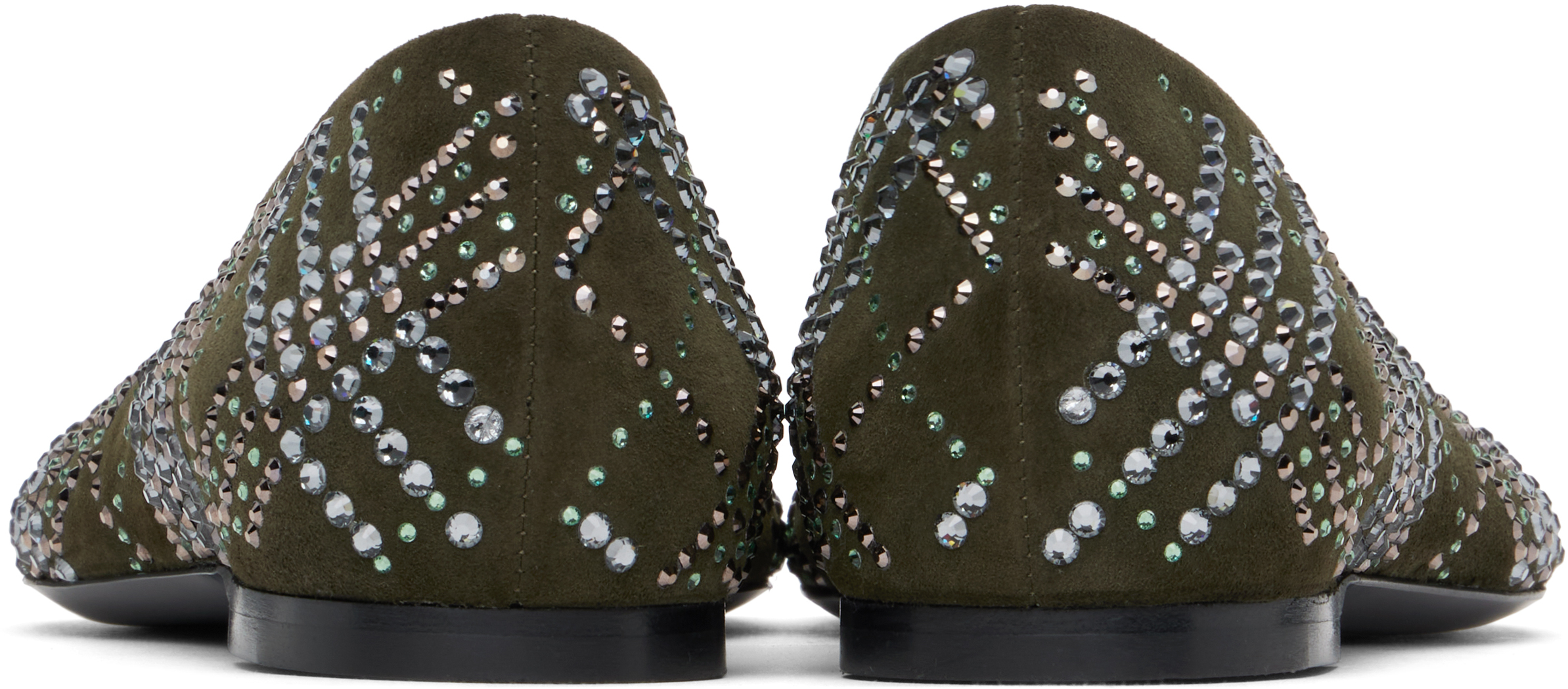Burberry Crystal Check Suede Baby Ballerinas In Loch