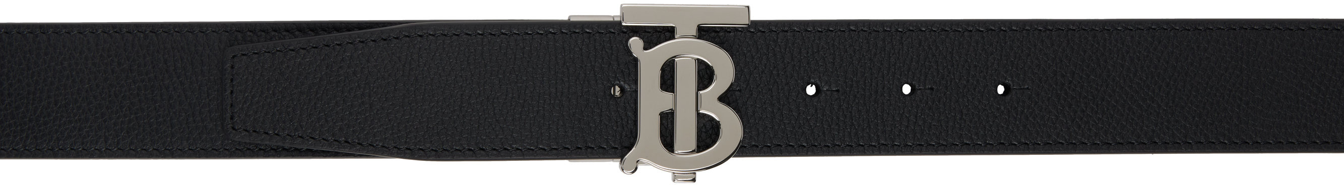 Black Leather TB Reversible Belt