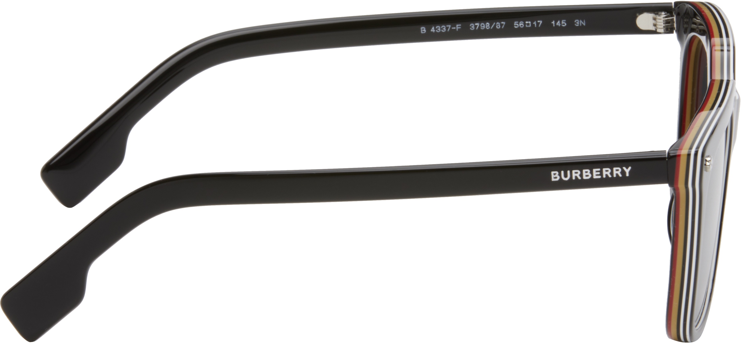 Burberry Black Icon Stripe Sunglasses In Black