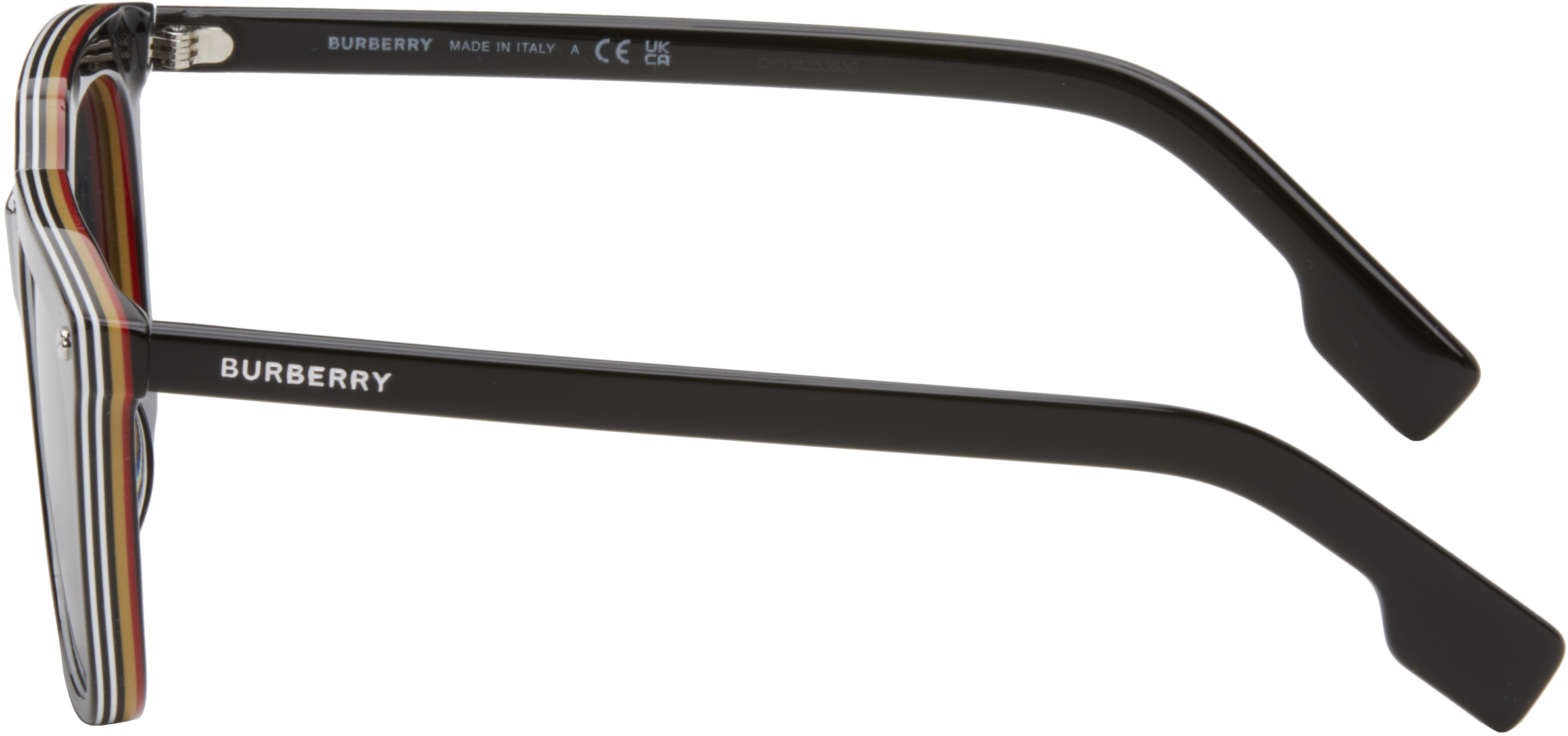Burberry Black Icon Stripe Sunglasses In Black
