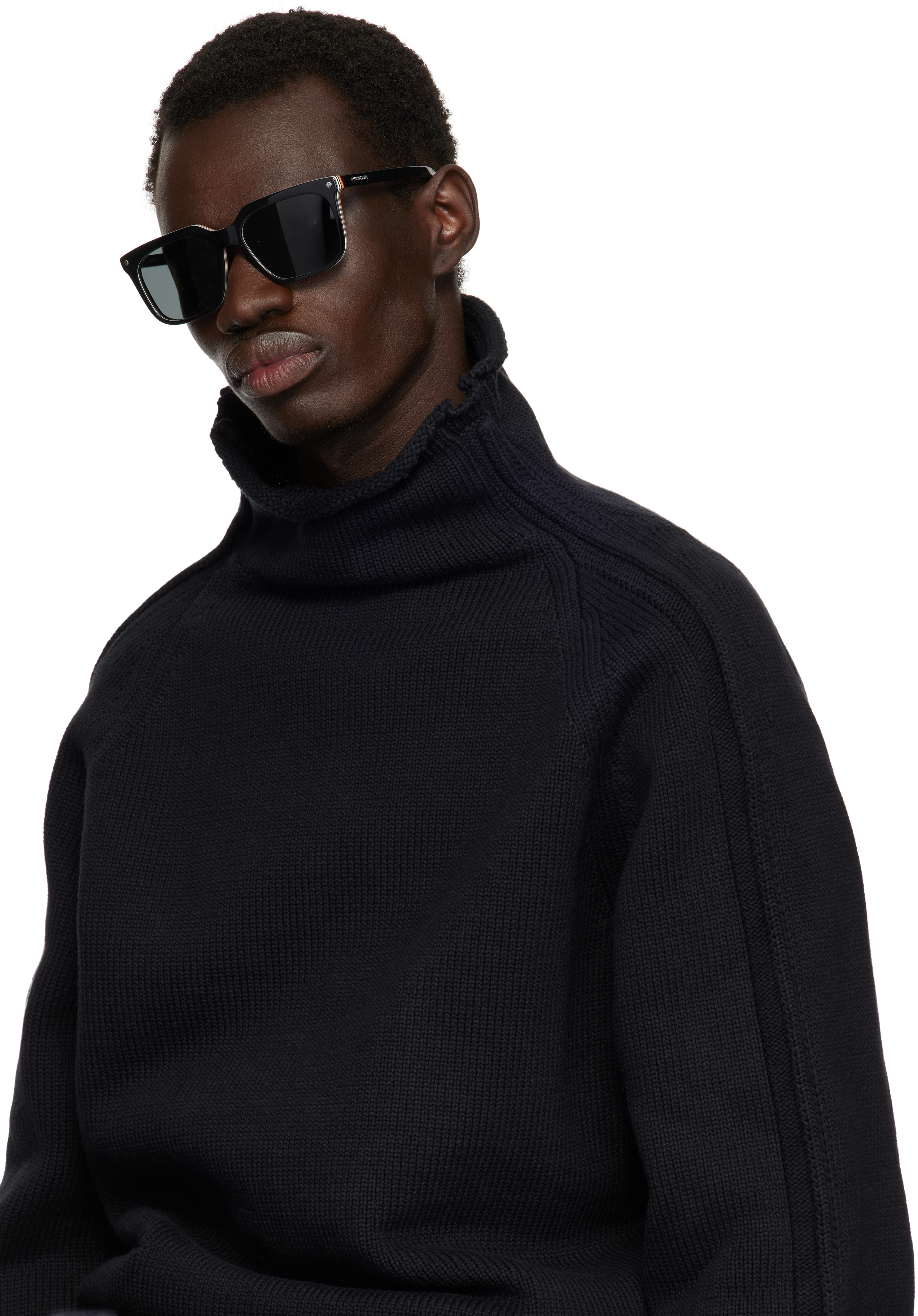 Burberry Black Icon Stripe Sunglasses In Black