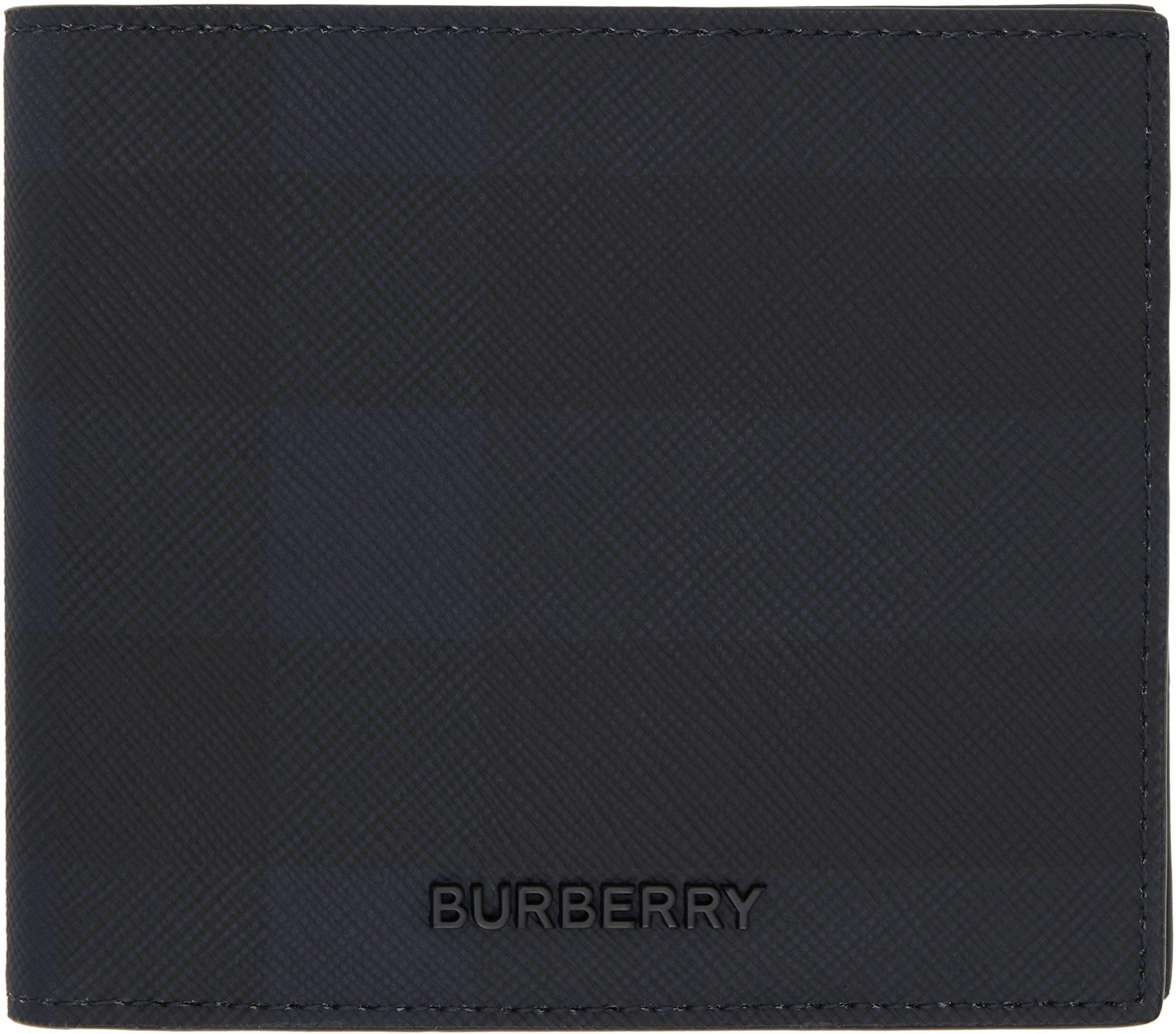 Navy & Black Check Bifold Wallet