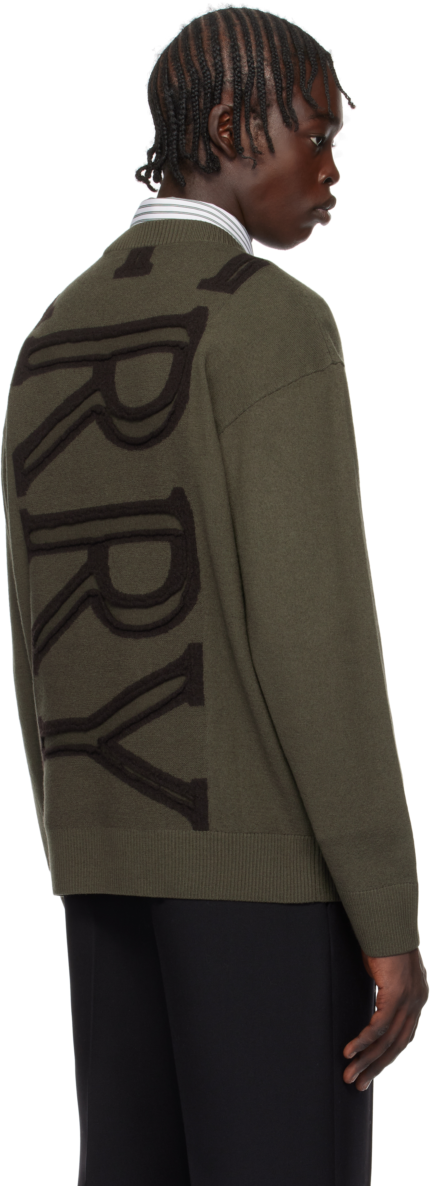 Burberry Brown Logo Wool Sweater In Shale