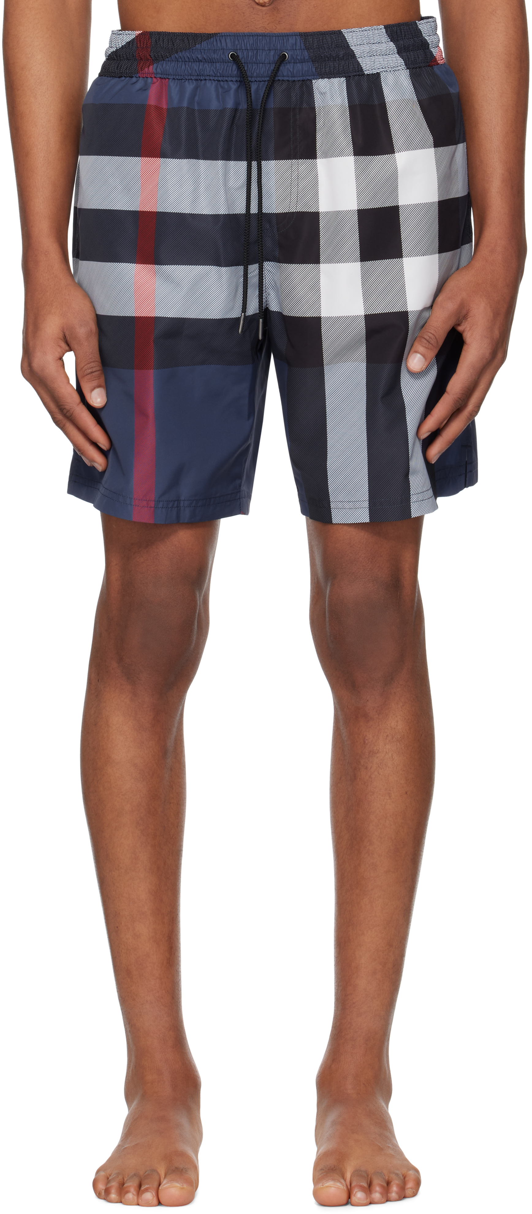Burberry: Blue Check Swim Shorts | SSENSE Canada Burberry: Blue Check Swim Shorts | SSENSE Canada