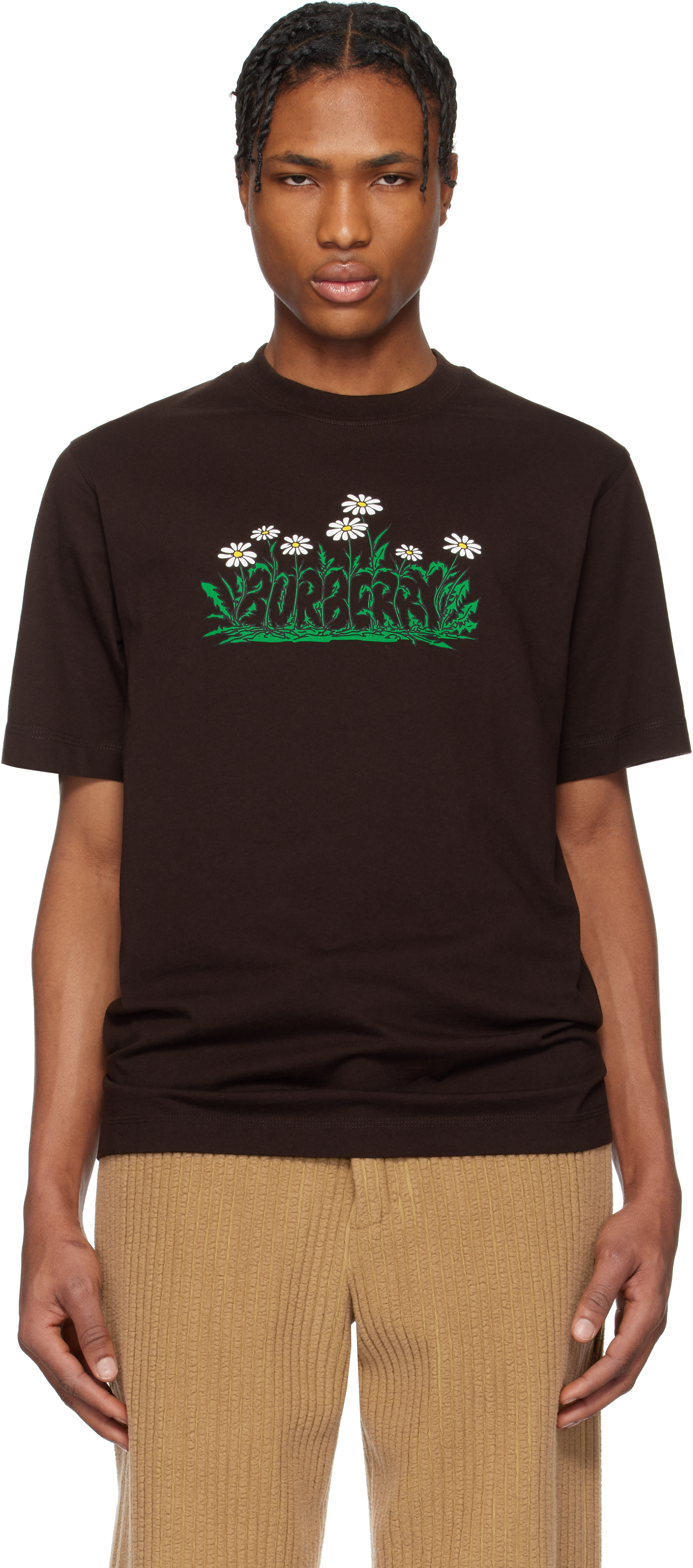 Burberry: Brown Daisy Logo T-shirt | SSENSE