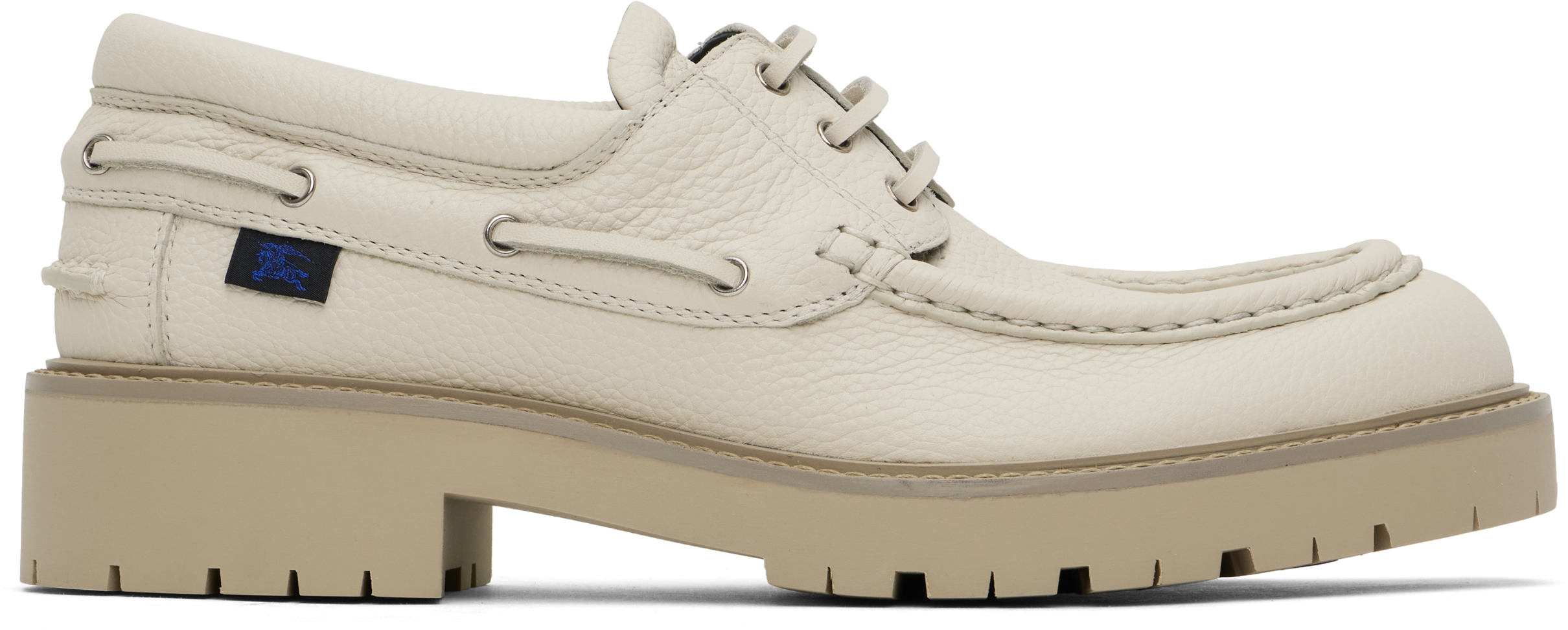 スニーカー Burberry Beige Leather Raft Loafers Beige Raft Boat Shoes by Burberry on Sale