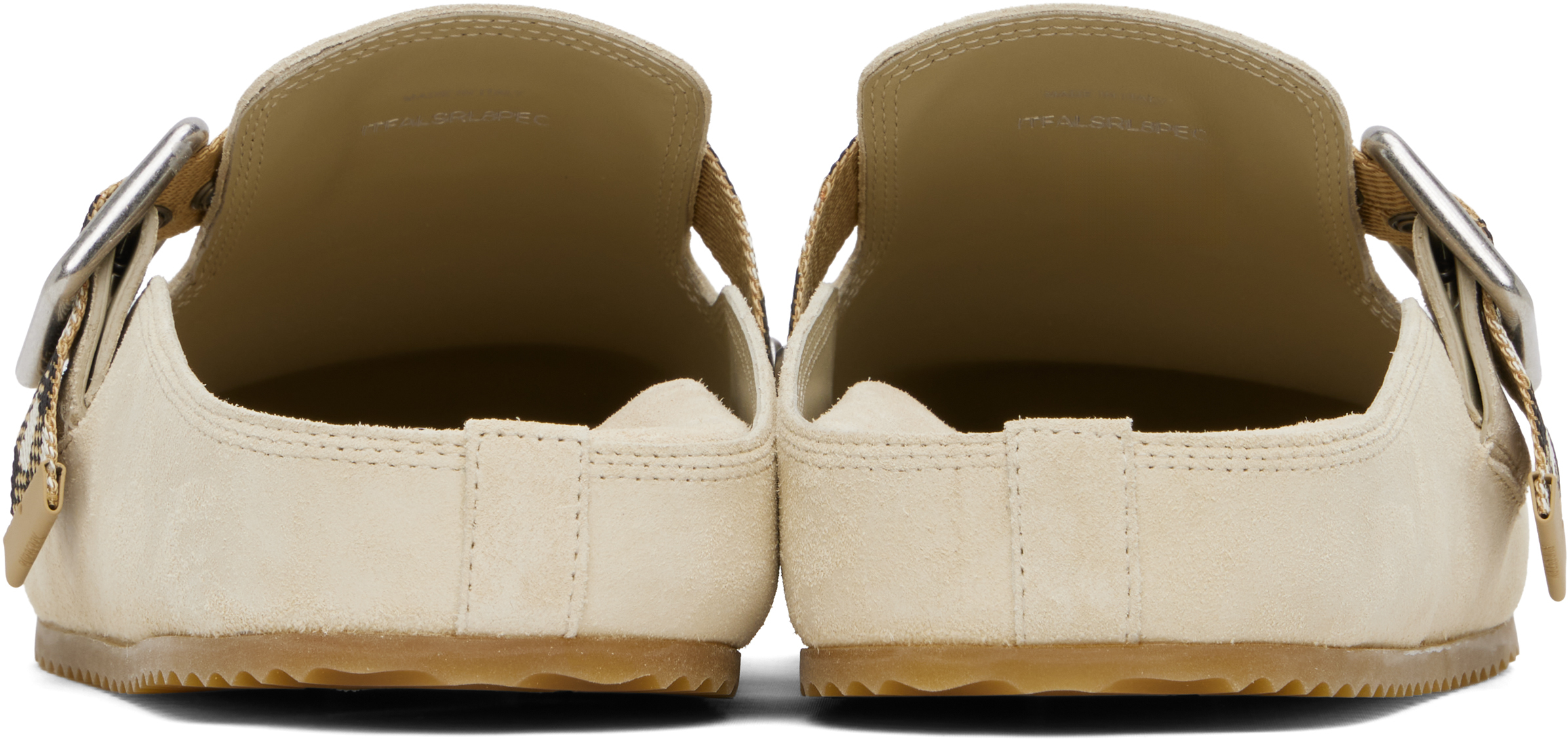 Burberry Slip-on Clog With Suede Finish And Buckle Detail