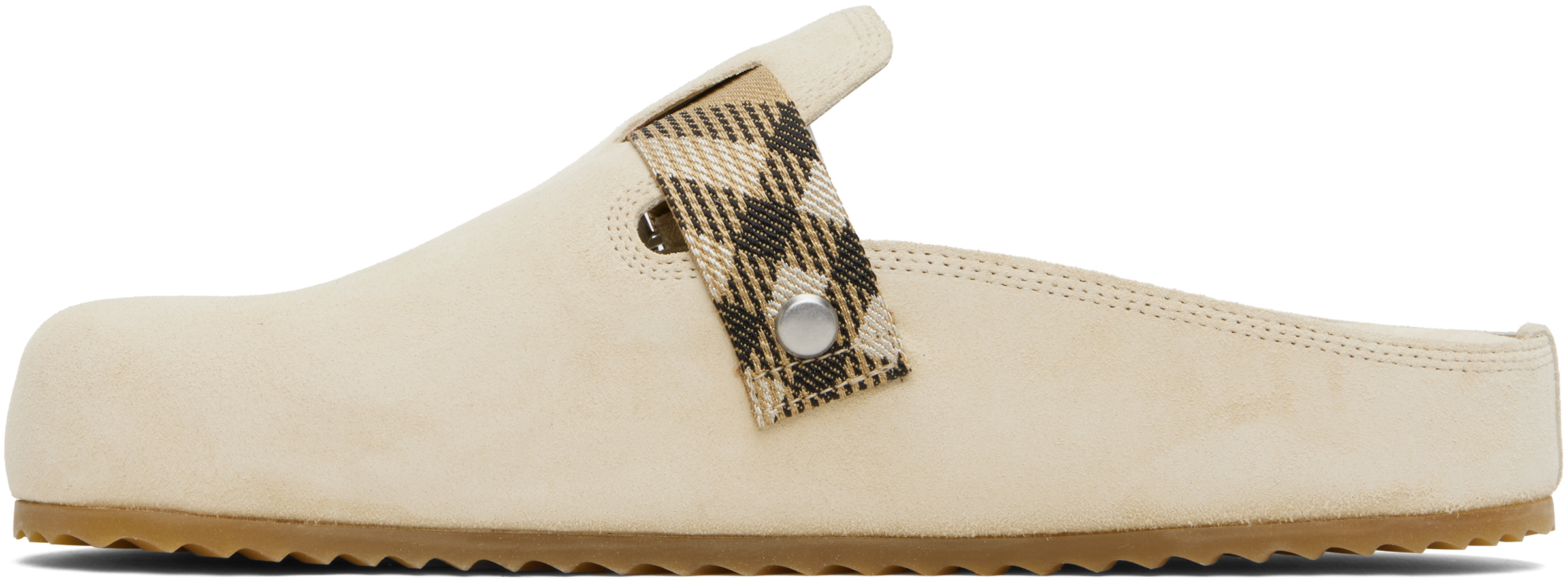 Burberry Slip-on Clog With Suede Finish And Buckle Detail