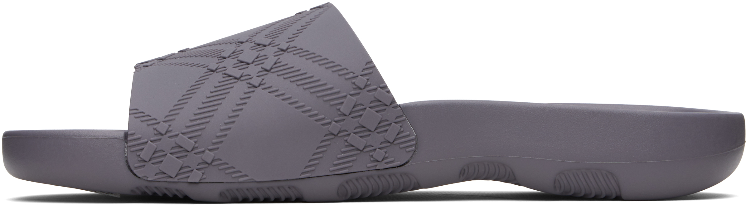Burberry Gray Embossed Check Dive Pool Slides