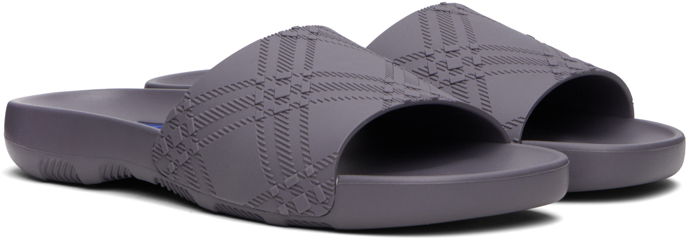 Burberry Gray Embossed Check Dive Pool Slides