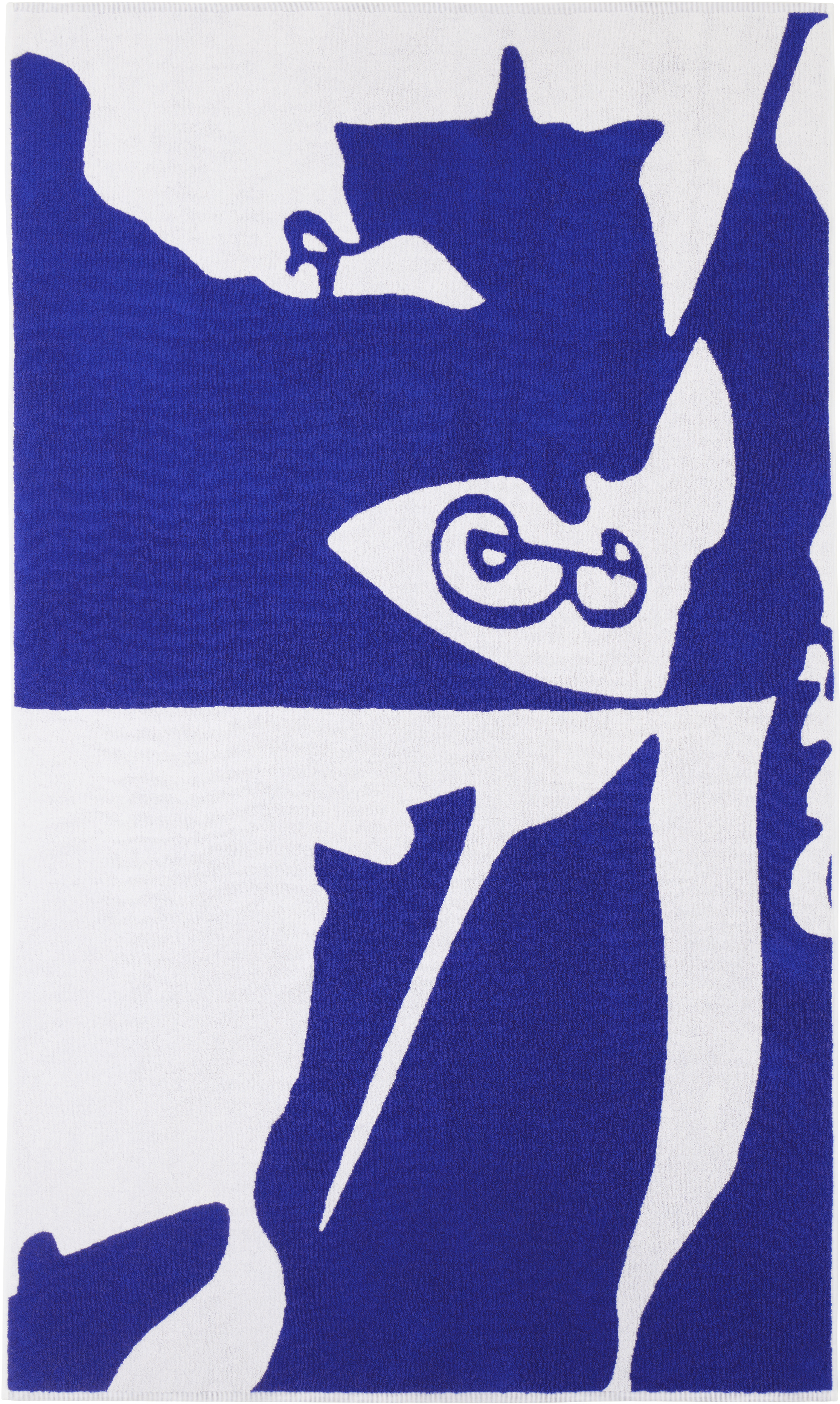 Burberry Navy & White Split Ekd Beach Towel In Knight