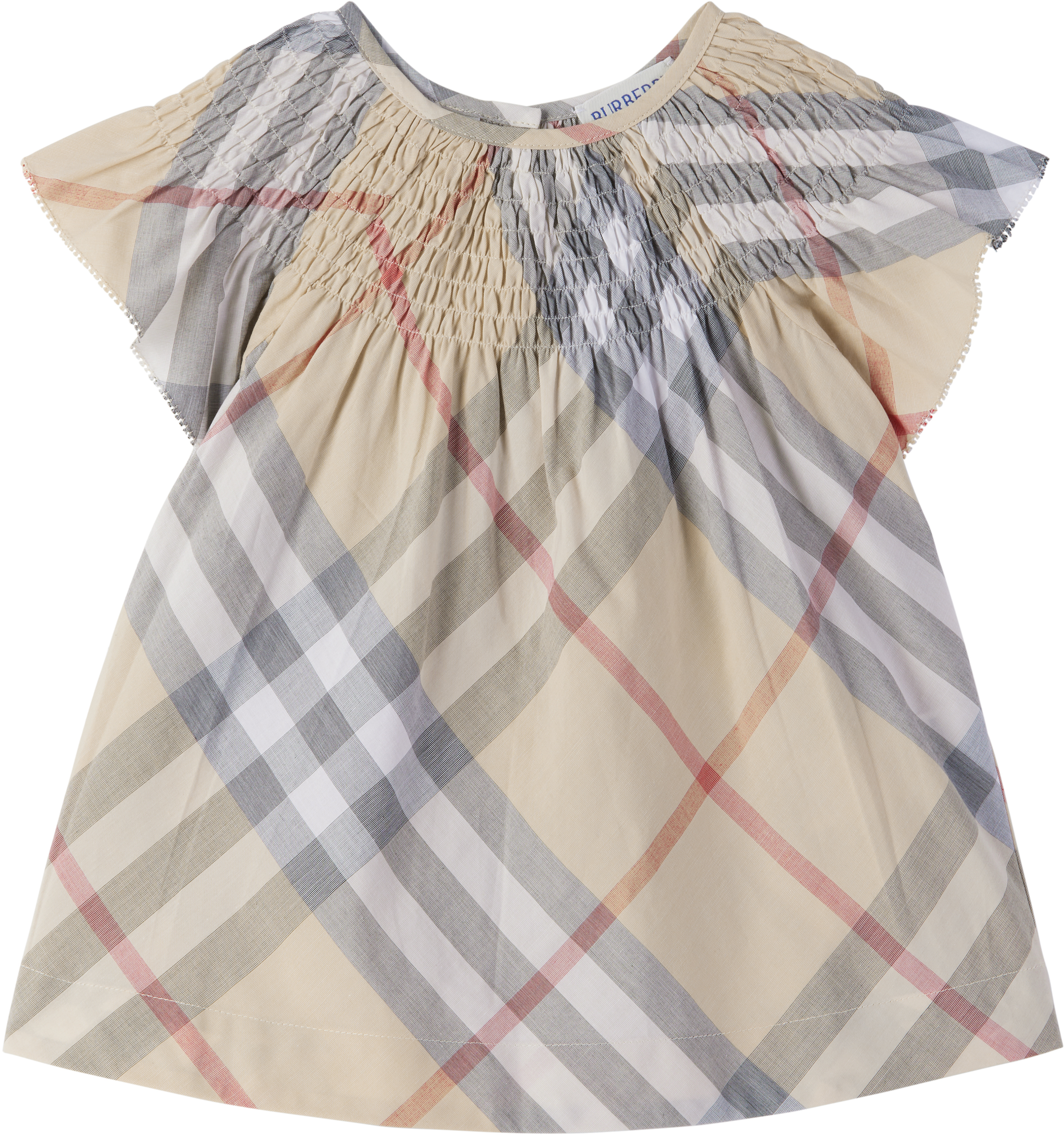 Robe Burberry Bebe Bébé Robe Beige En Coton à Carreaux Par