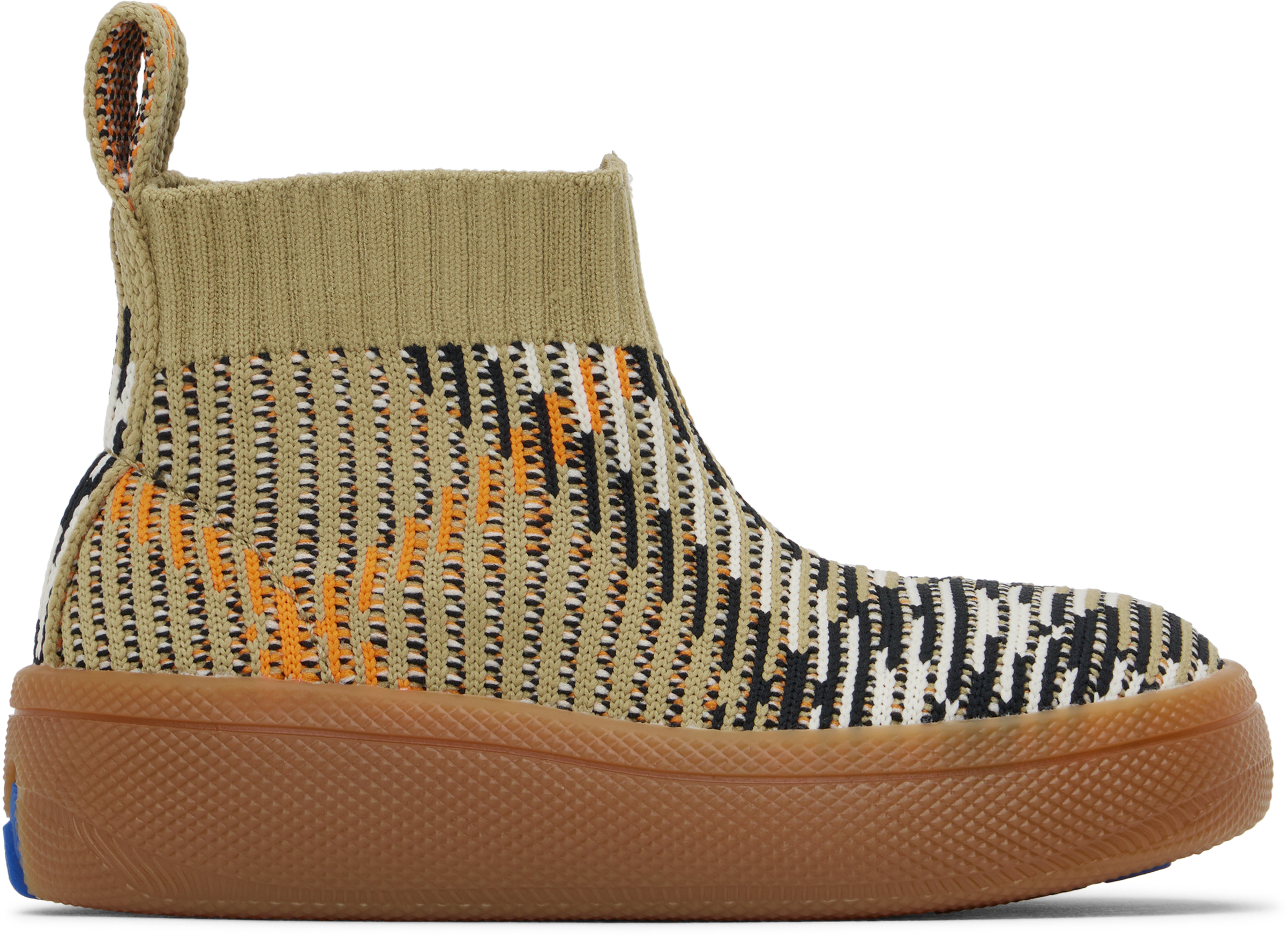 Burberry Baby Beige Check Sock Sneakers In Sand Ip Check