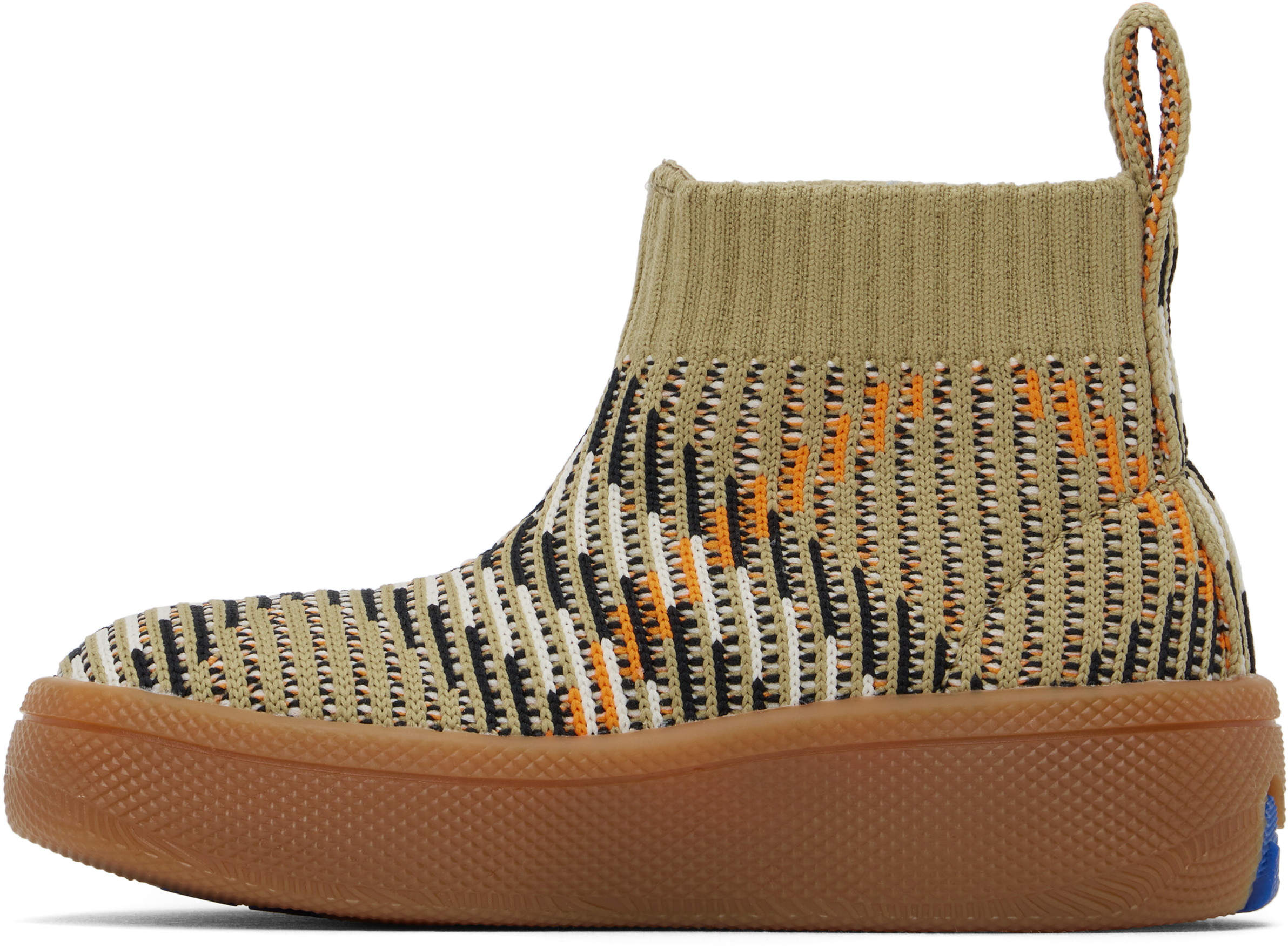 Burberry Baby Beige Check Sock Sneakers In Sand Ip Check
