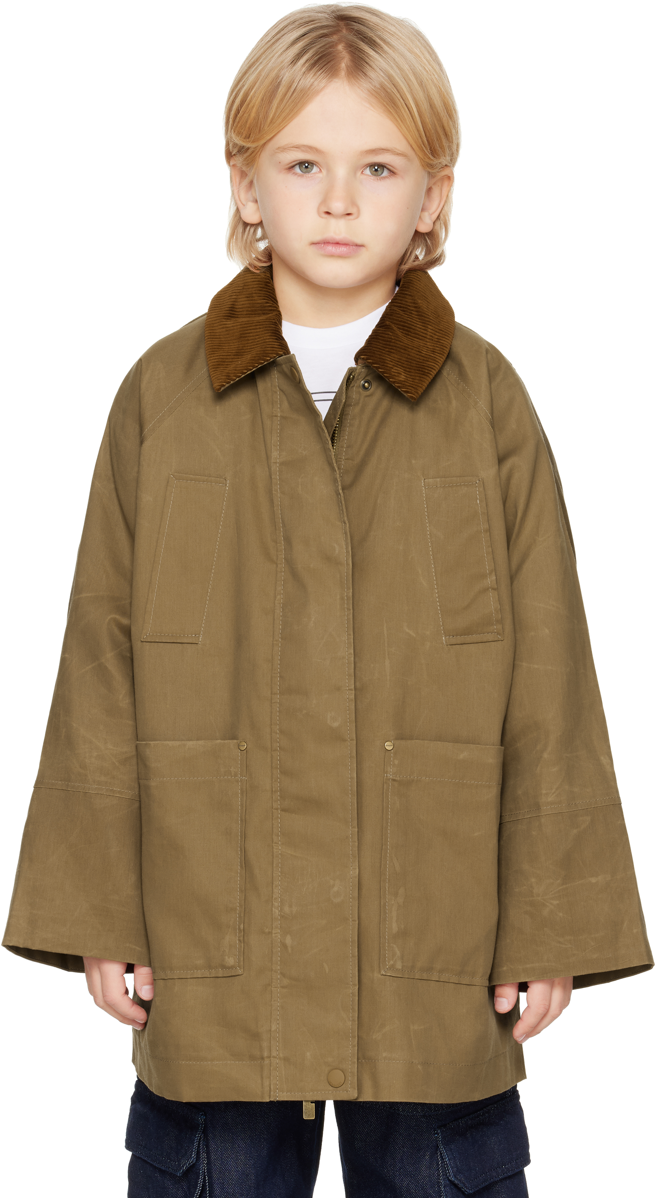 Burberry Kids Khaki Raglan Coat