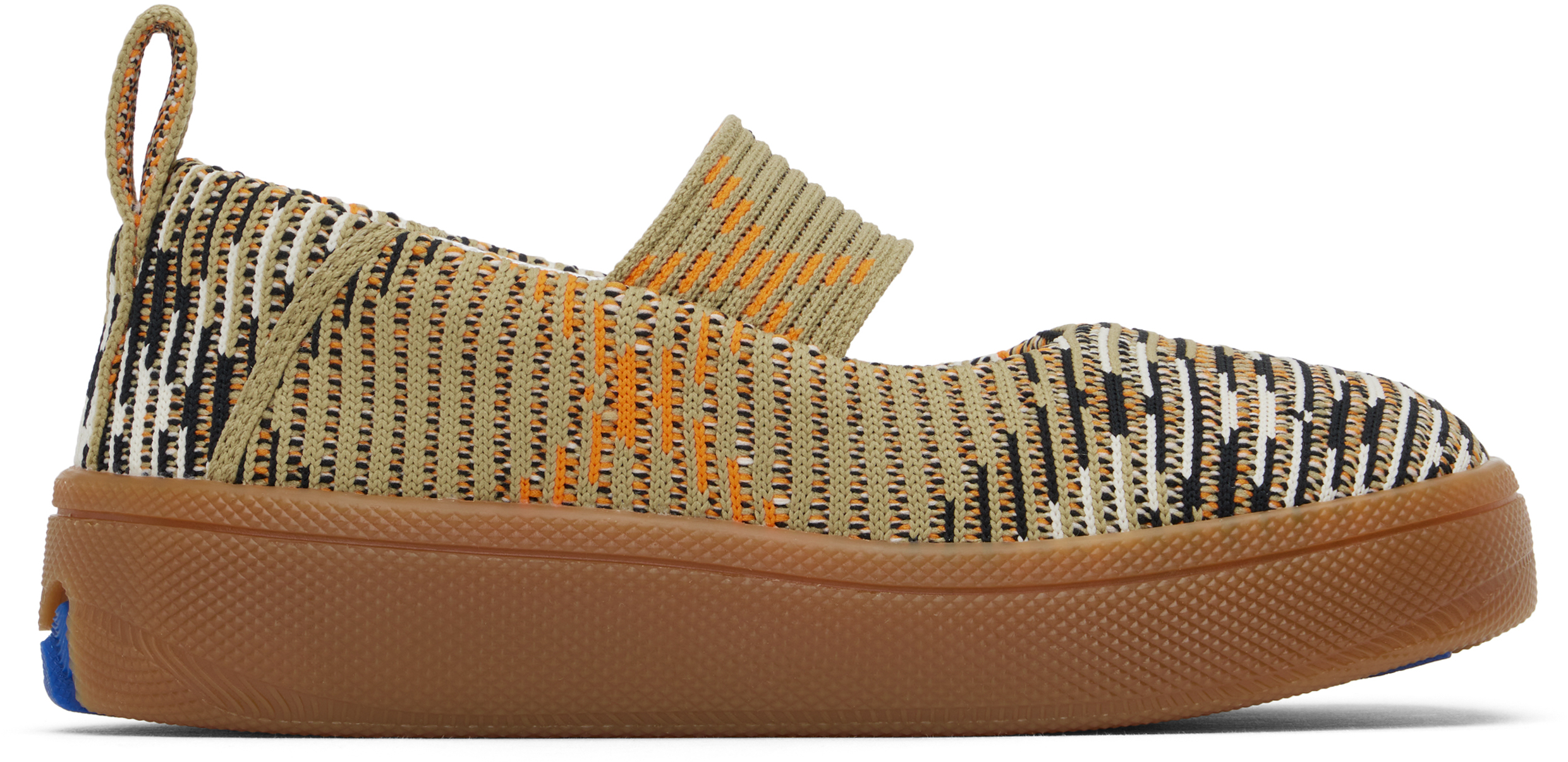 Burberry Kids Beige Check Mary Jane Sneakers In Sand Ip Check