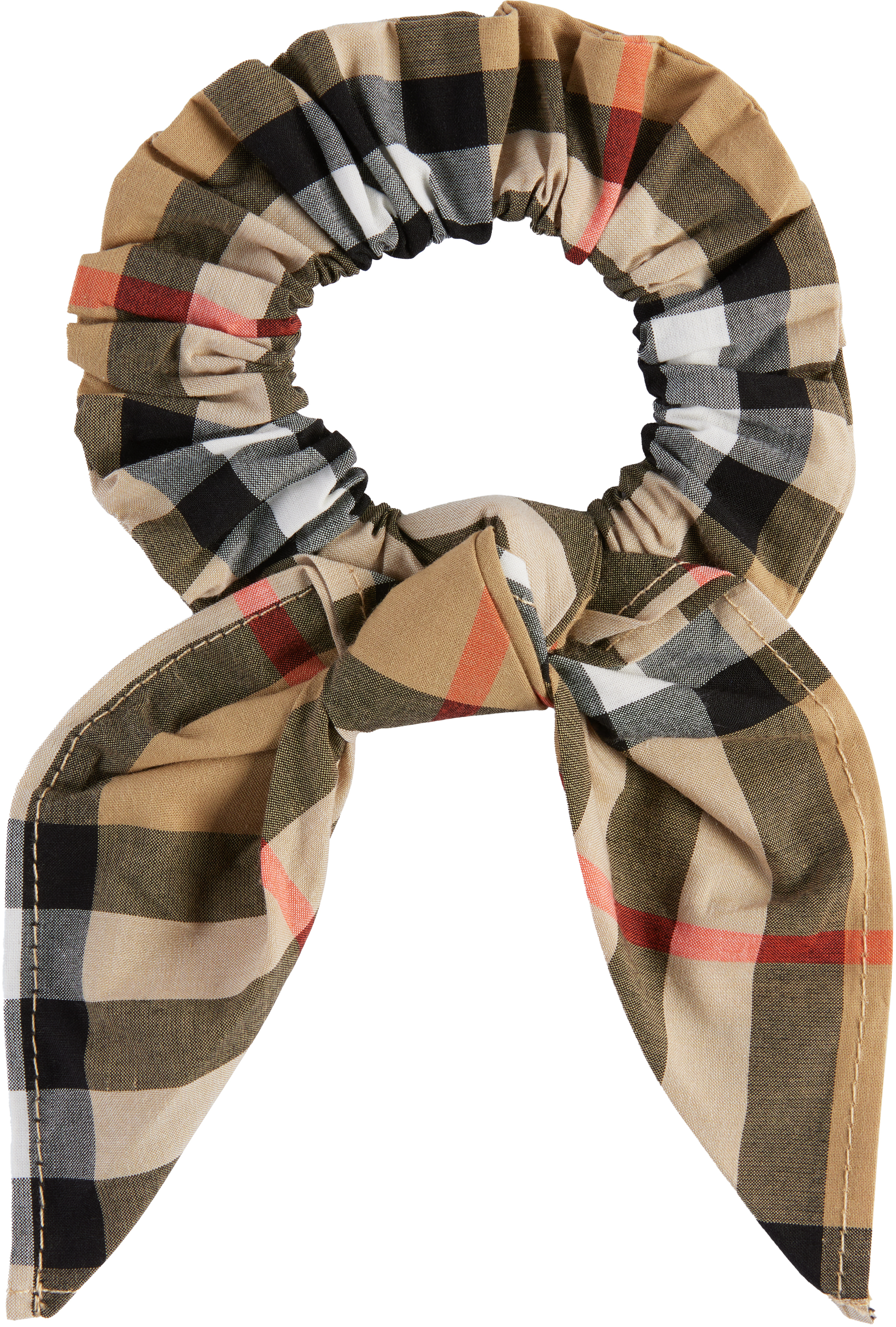 Burberry Check Cotton Scrunchie In Sand Ip Check