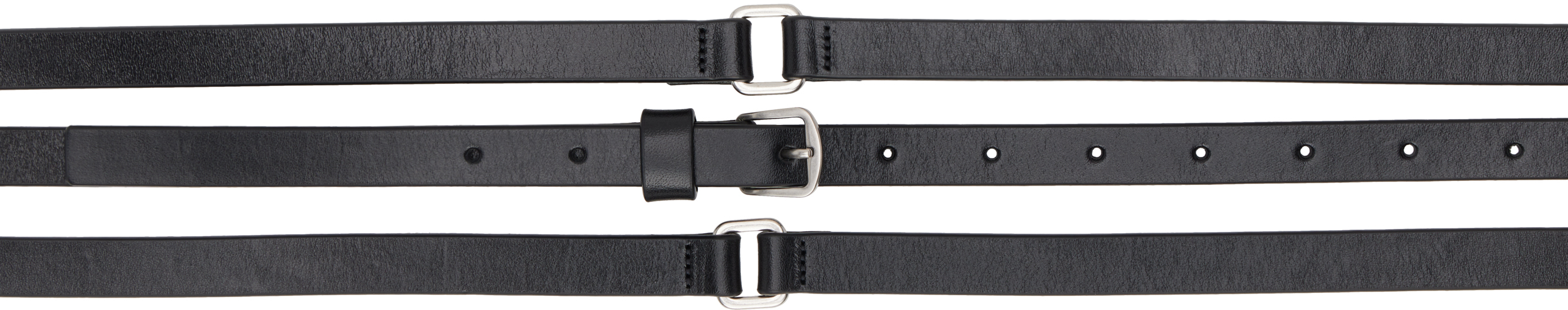 ベルト Ann Demeulemeester KEPA 1,5CM TRIPLE WRAP BELT OILY CALF SK Ann Demeulemeester: Black Kepa Triple Wrap Belt | SSENSE