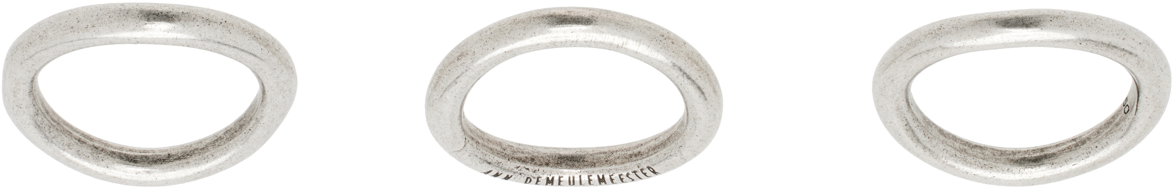 【関税込み】Ann Demeulemeester シルバー Oliva リングセット Oliva 3ピースリングセット – Ann Demeulemeester