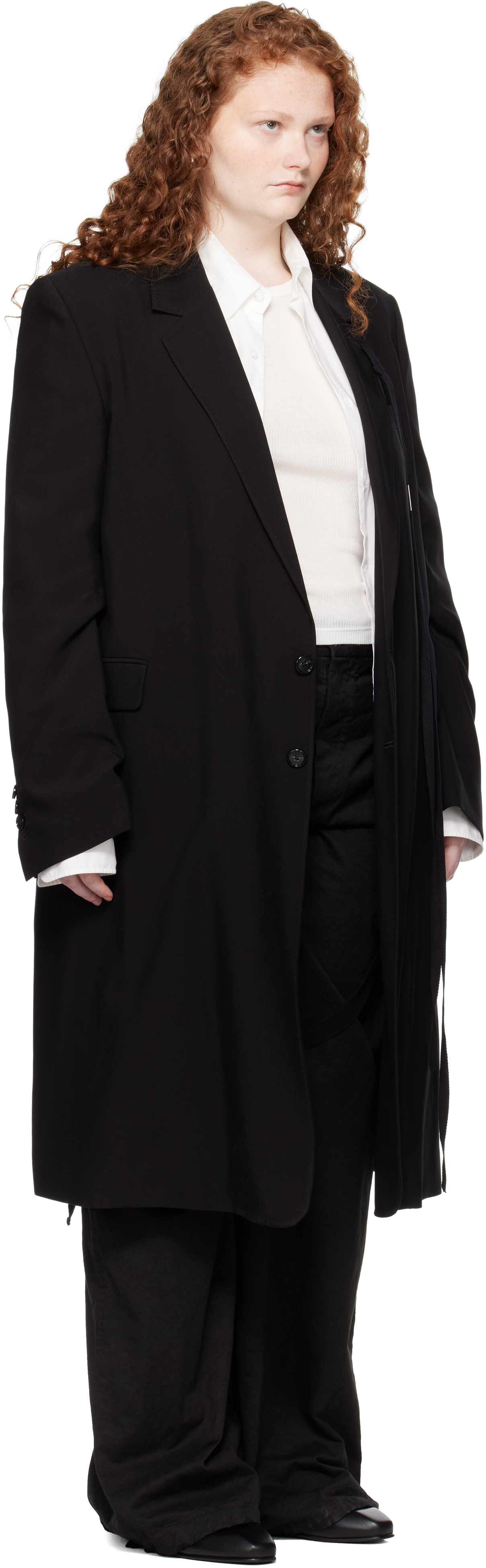 Ann Demeulemeester Black Viv High Comfort Tailored Coat In Black