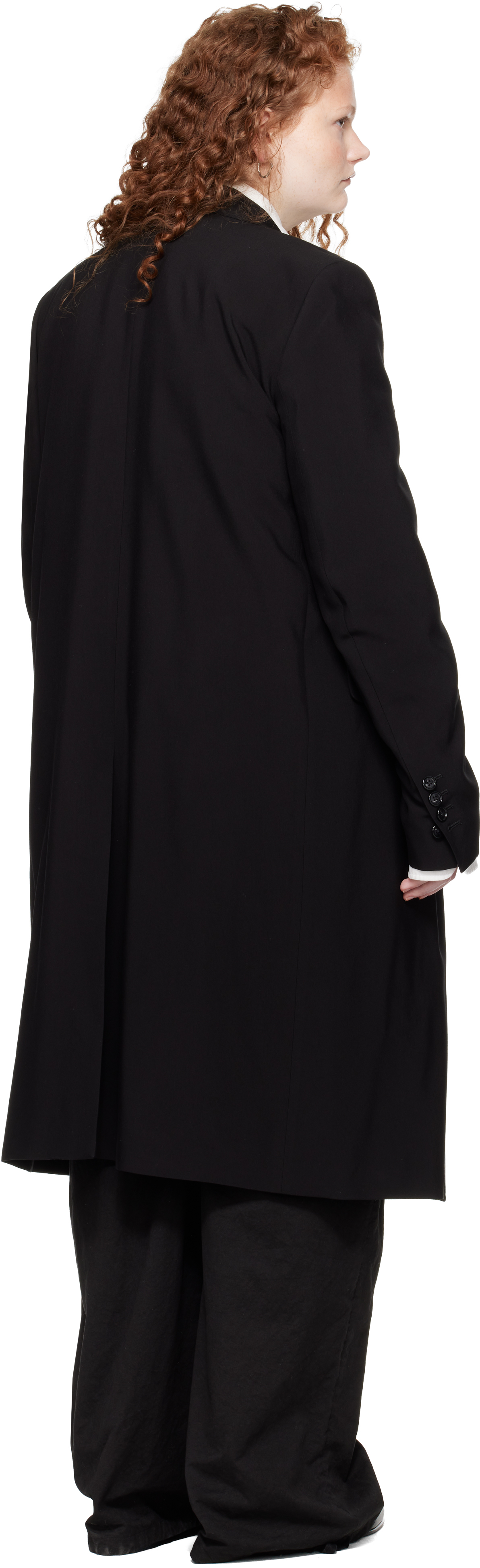 Ann Demeulemeester Black Viv High Comfort Tailored Coat In Black