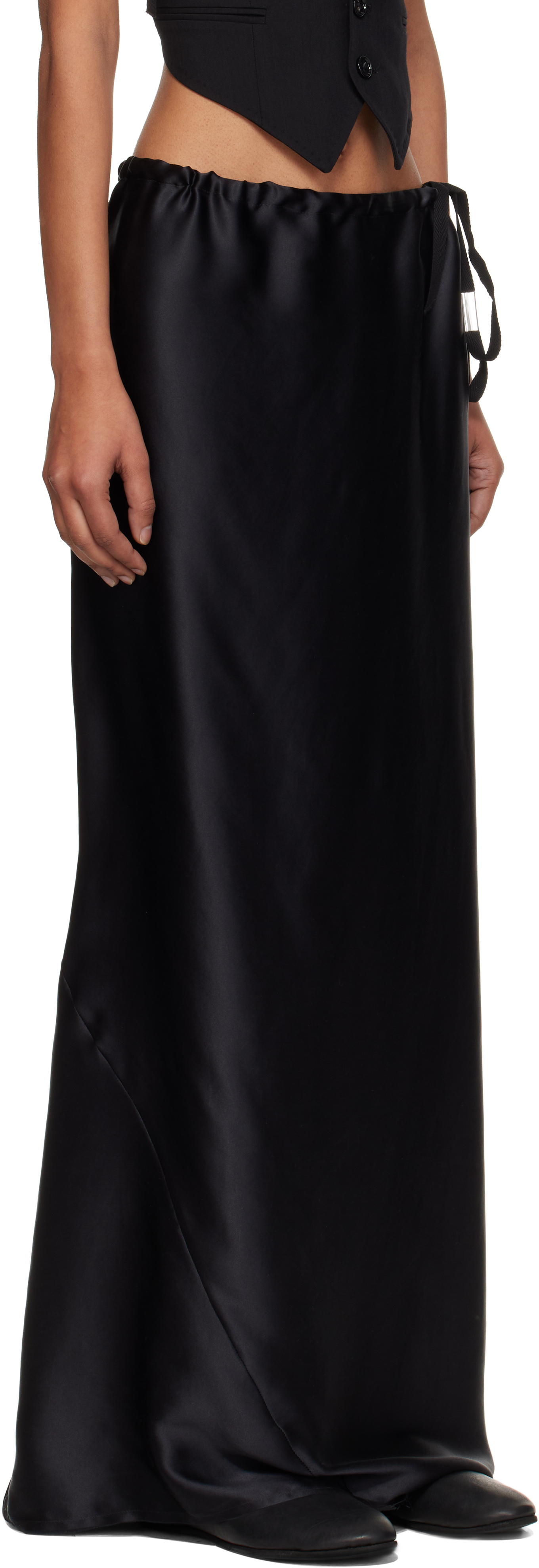 Ann Demeulemeester Black Eveline Long Bias Maxi Skirt In Black