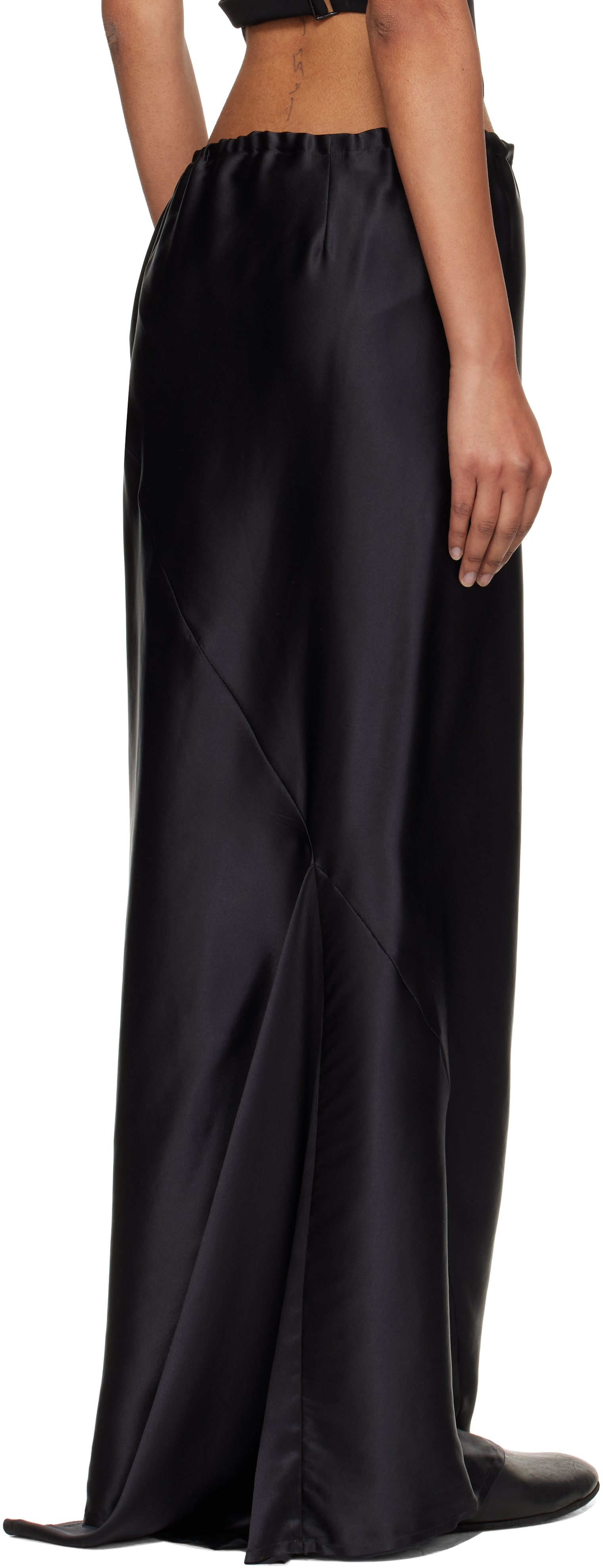 Ann Demeulemeester Black Eveline Long Bias Maxi Skirt In Black