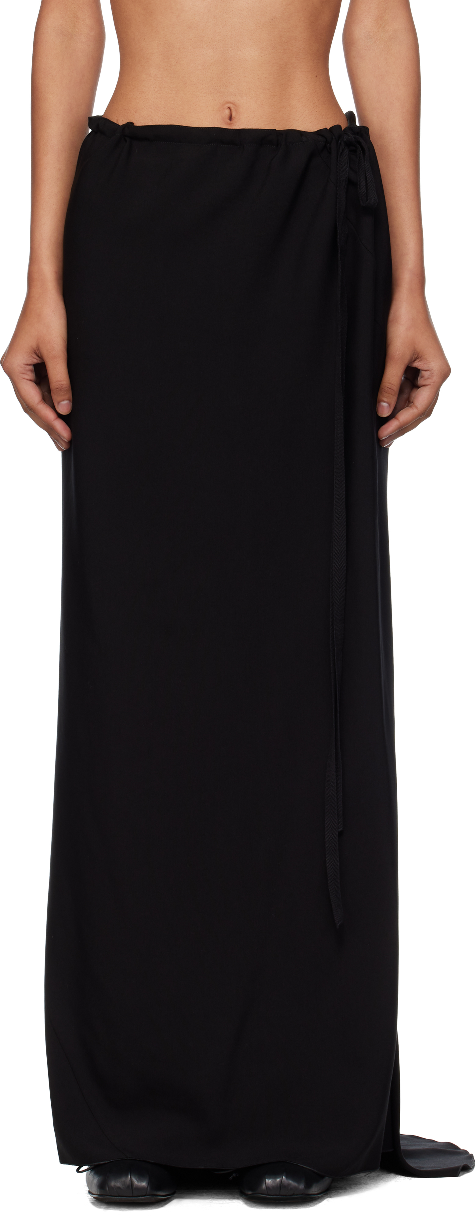 Black Sheila Long Bias Maxi Skirt