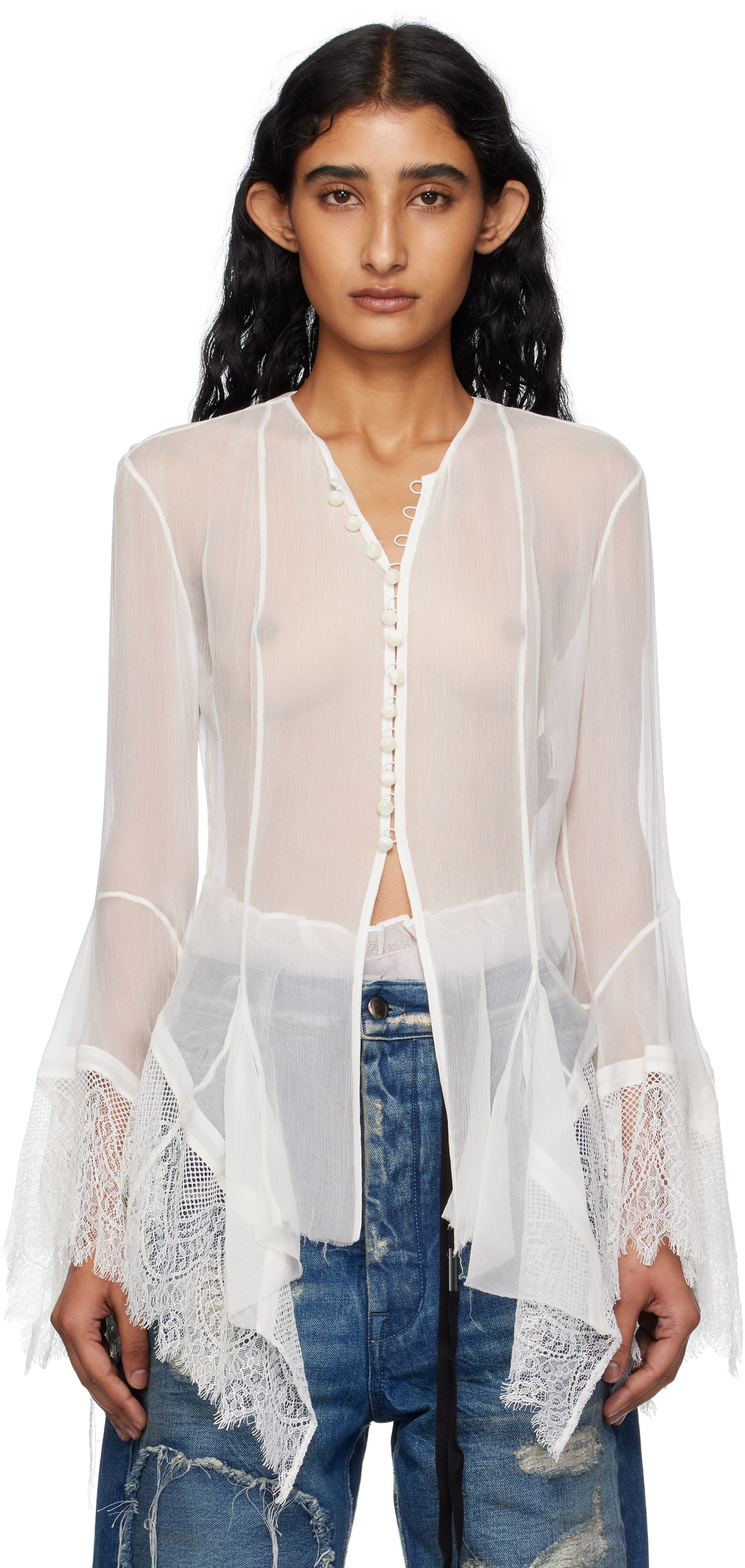 White Kristabel Handkerchief Blouse