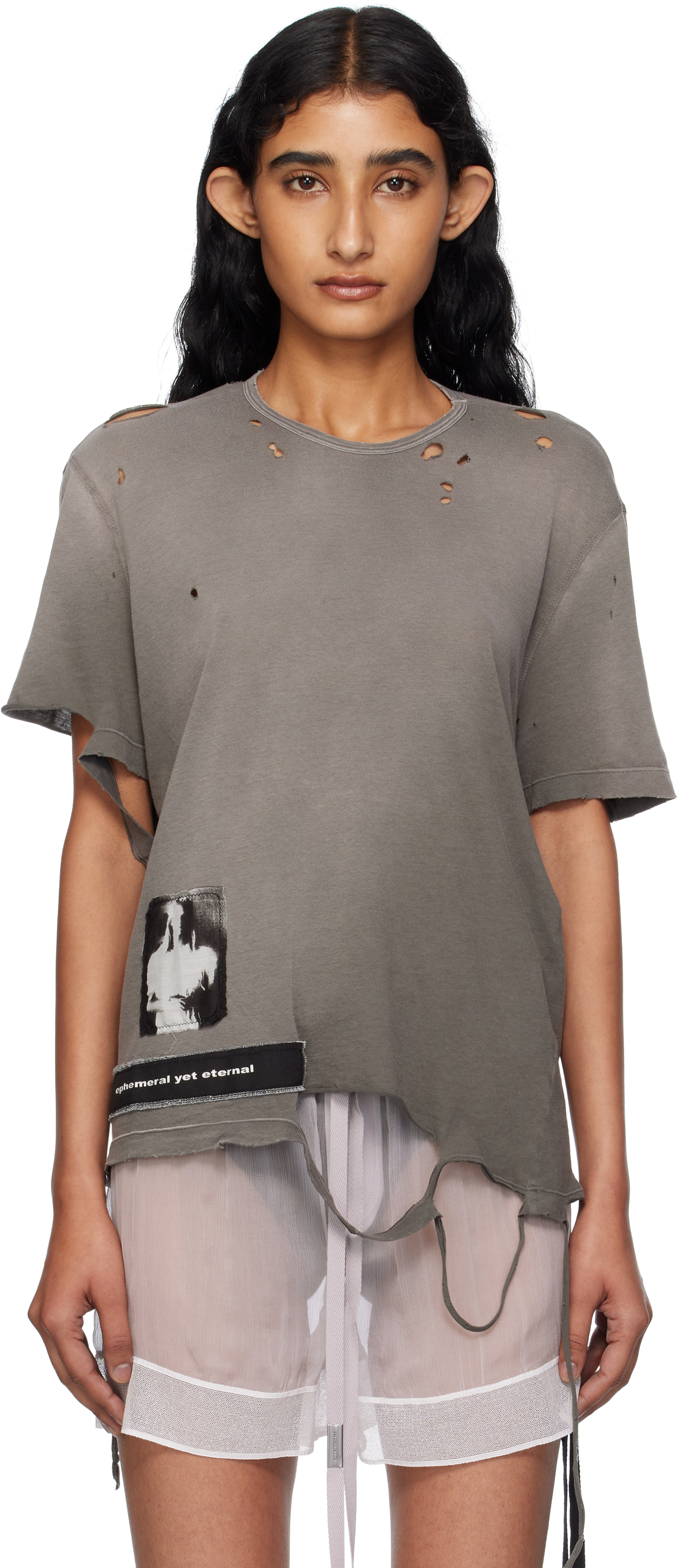 Gray Fanie Standard Fit T-shirt
