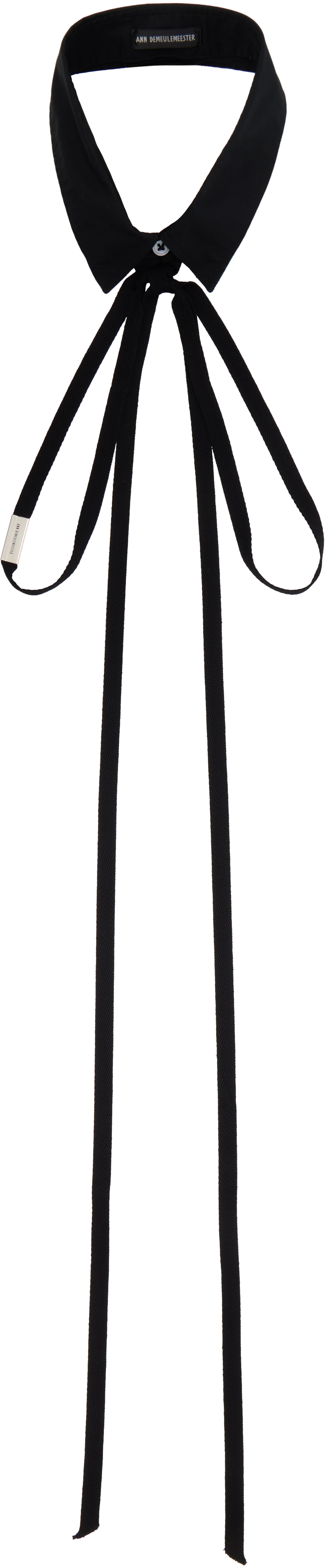 【関税込み】Ann Demeulemeester ブラック Ruud シャツカラー Ann Demeulemeester: ブラック Ruud シャツカラー | SSENSE 日本