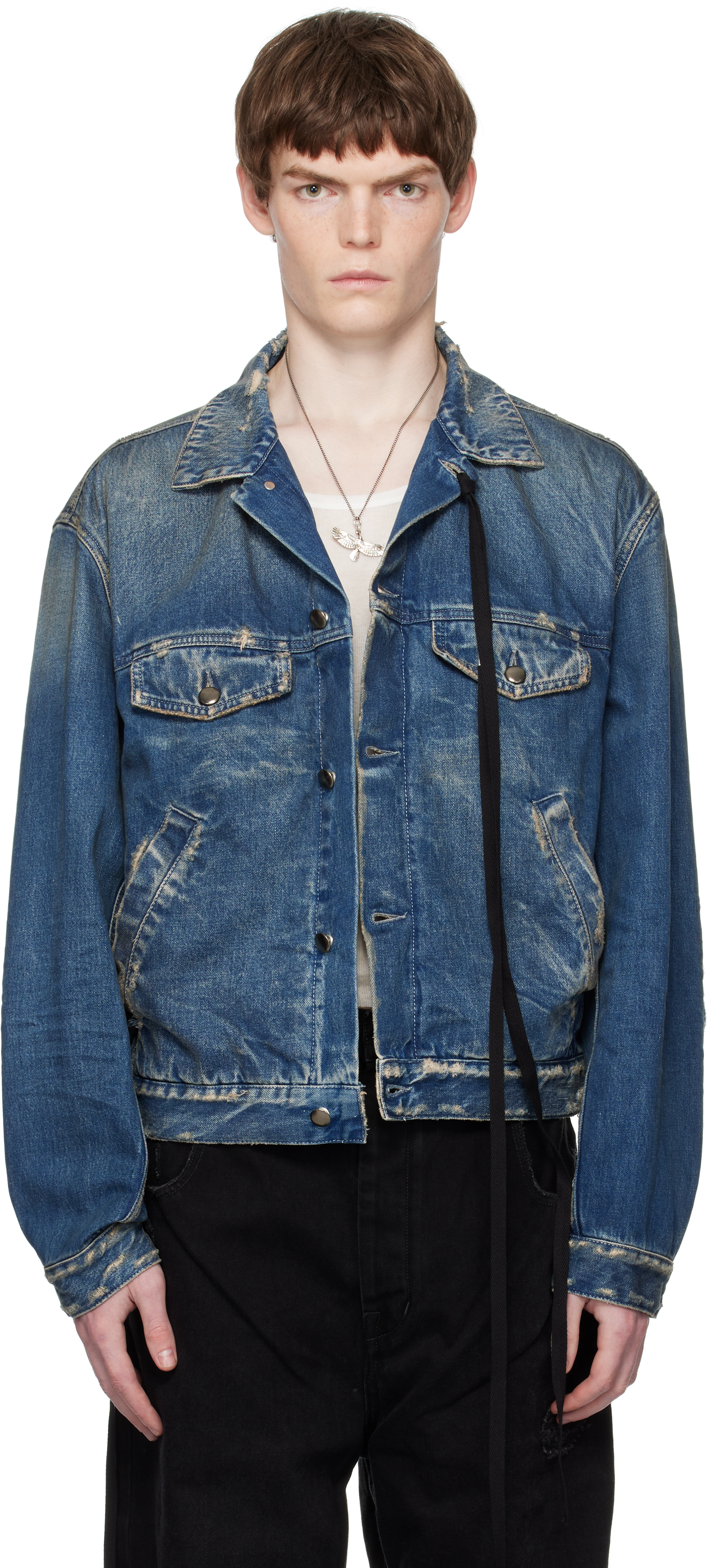 Ann Demeulemeester: Blue Raf 5-Pockets Standard Denim Jacket | SSENSE