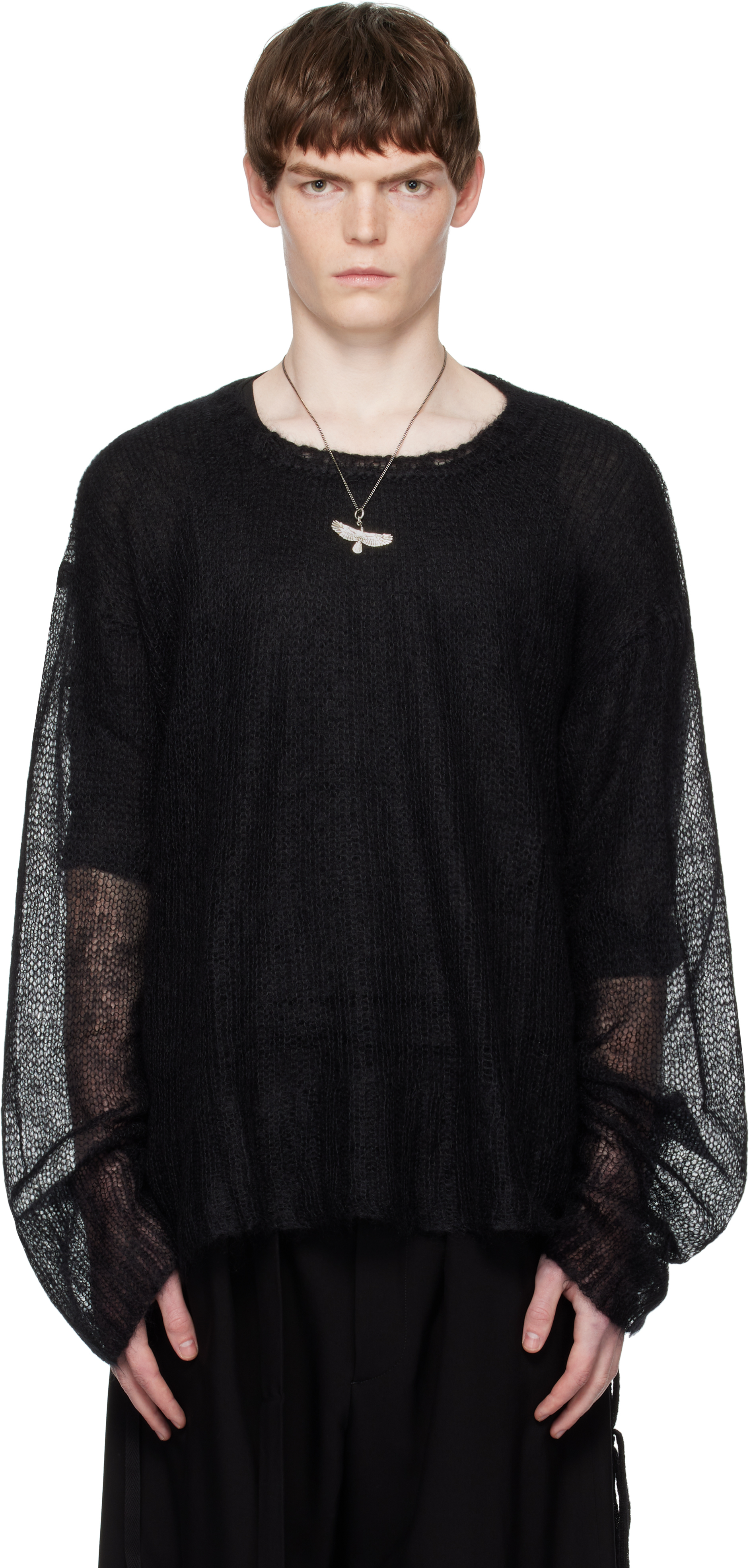 Black Kent Open Neck High Comfort Sweater