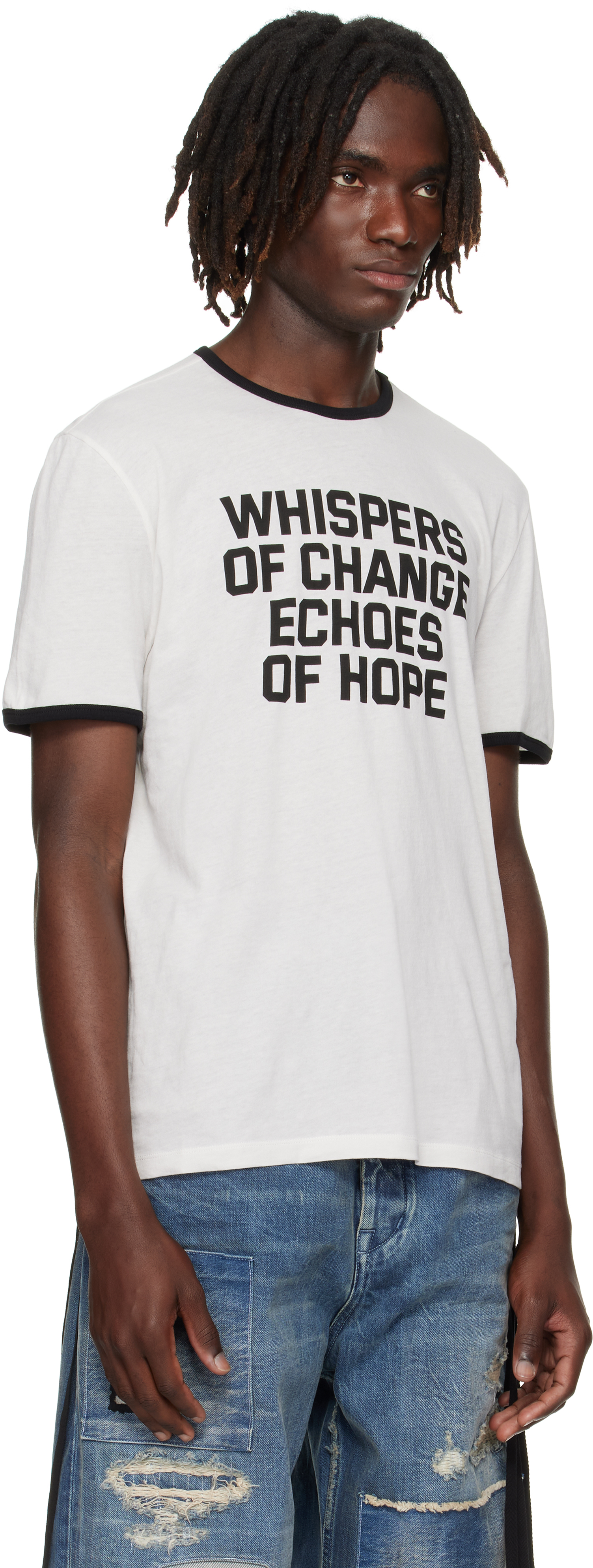 Ann Demeulemeester Black & White Save The Children Edition Aimar Standard T-shirt In White