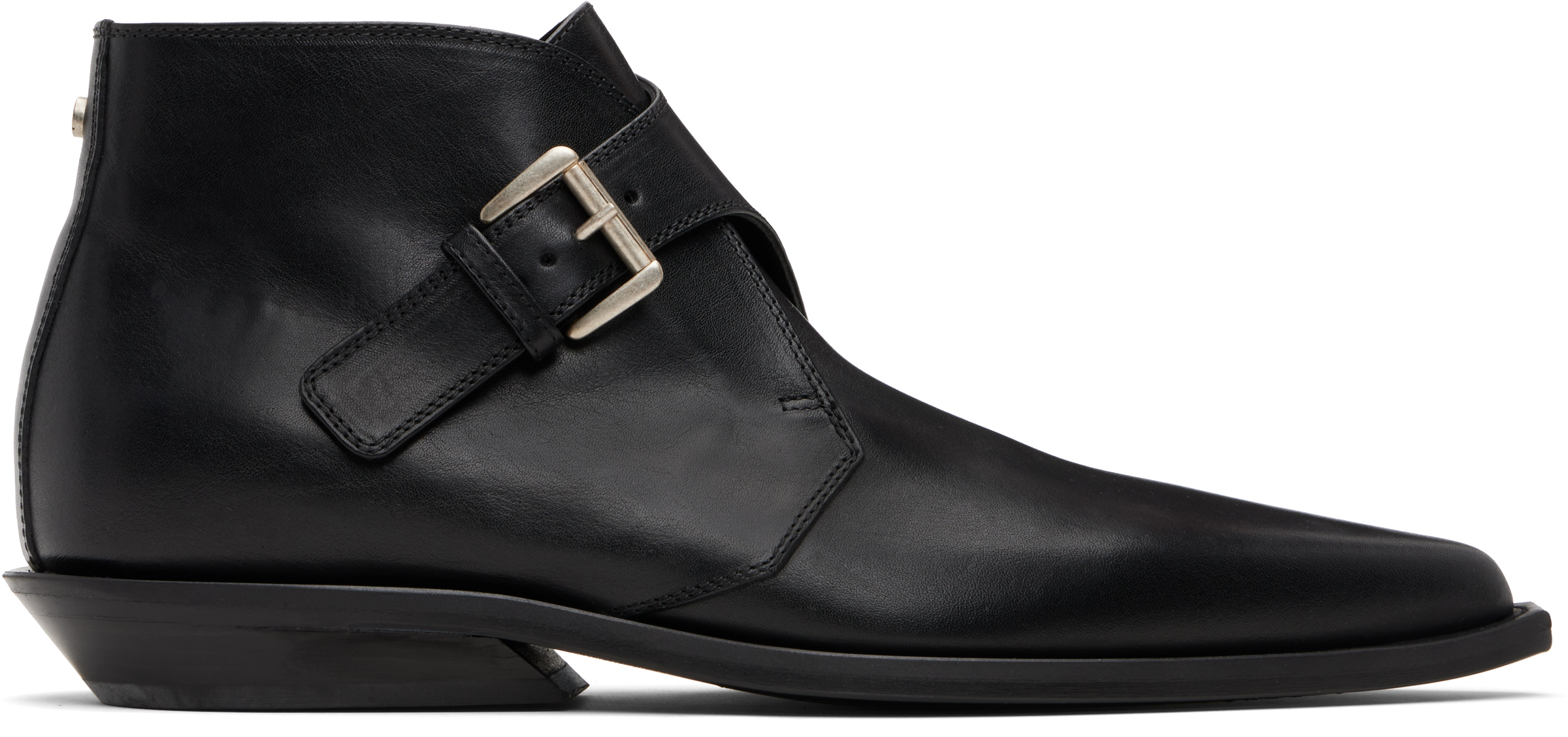 Black Yan Pointy Micro Heel Ankle Boots