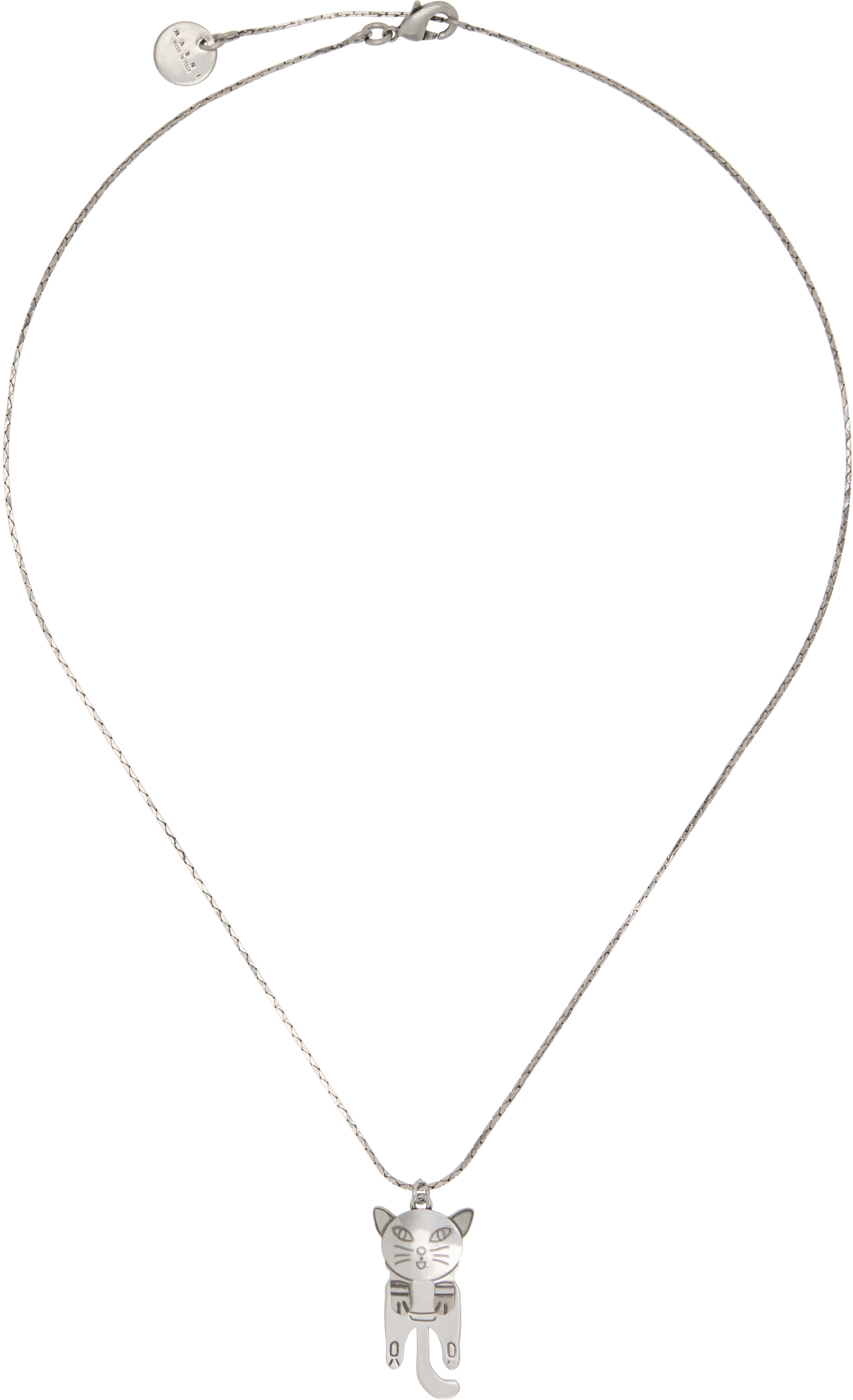 Marni Cat-Shaped Pendant チェーンネックレス シルバー Silver Cat-Shaped Pendant Chain Necklace by Marni on Sale